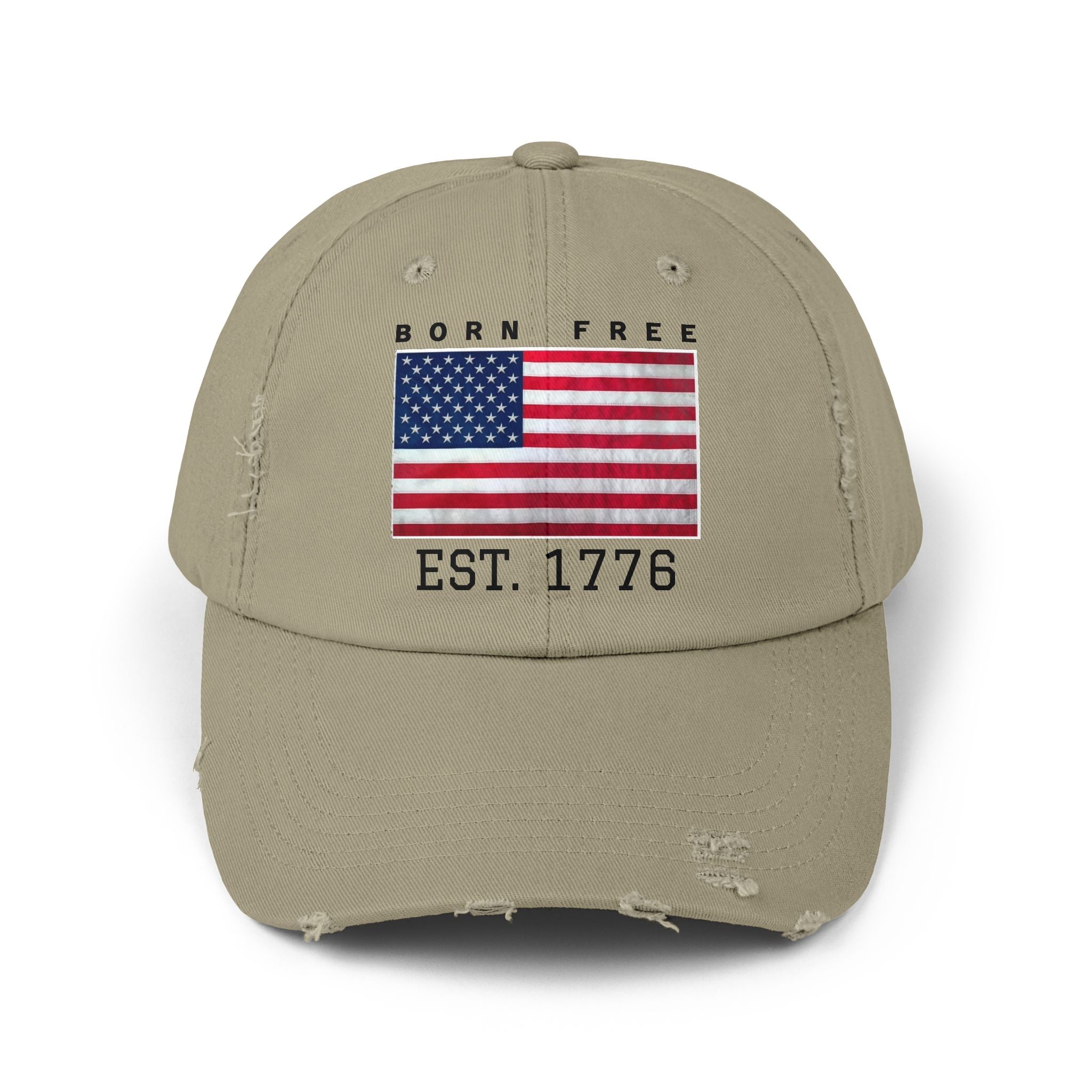 Born Free EST. 1776 Distressed Flag Cap