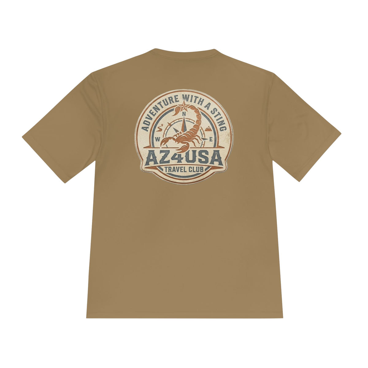 Adventure Travel Tee — “Adventure with a Sting!” Graphic Moisture-Wicking Shirt