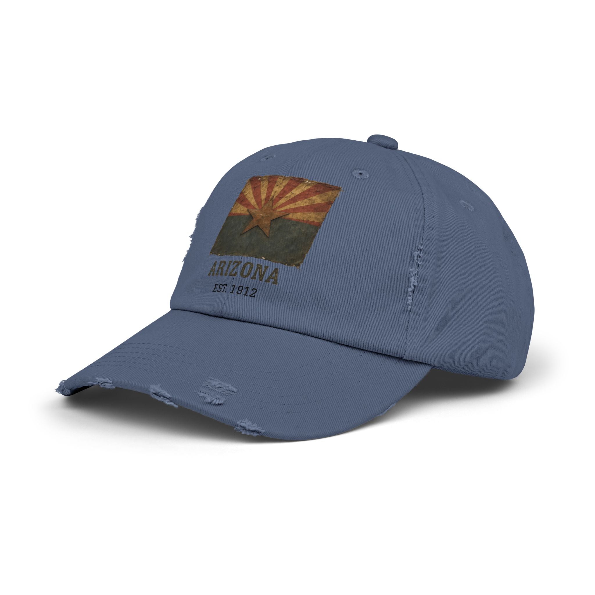 Born in America - Raised in Arizona Distressed Cap, Casual Vintage Hat, Outdoor Style Cap, Gift for Dad, Americana Fashion