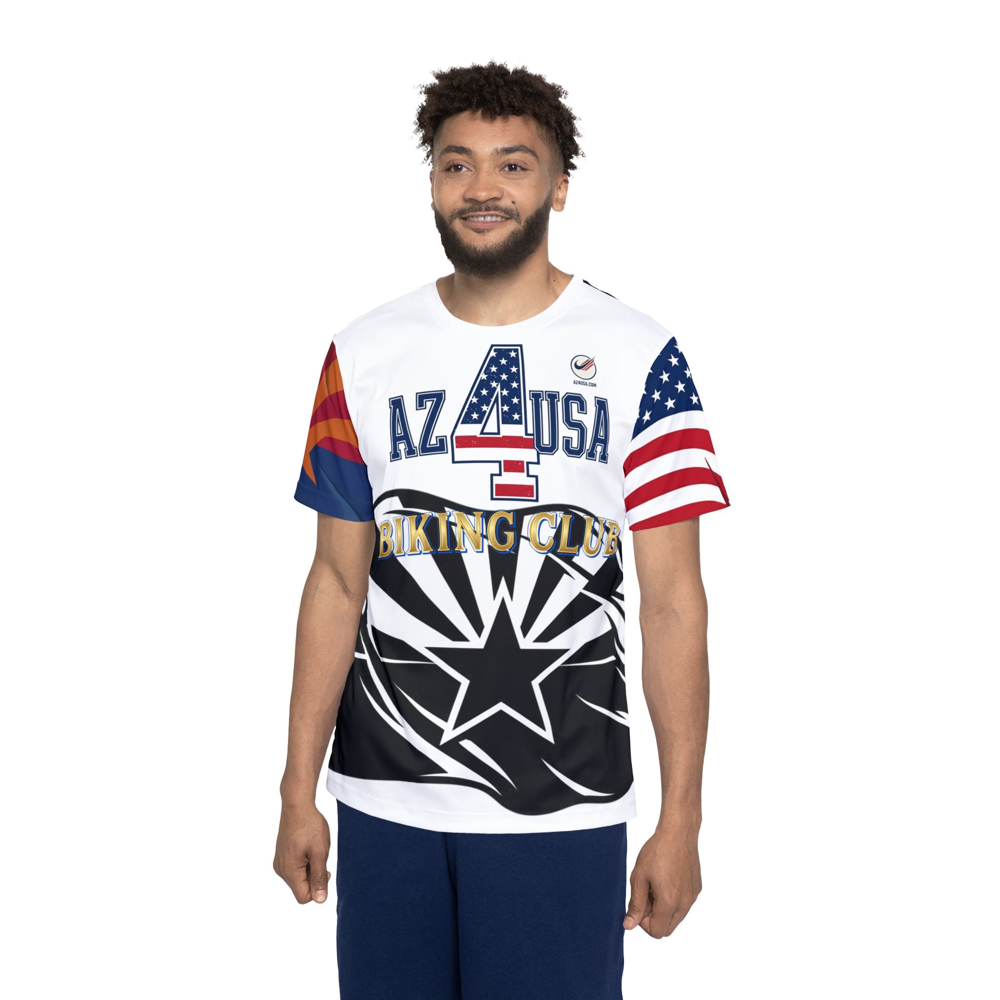 AZ4USA biking club b/w Men's Sports Jersey (AOP)