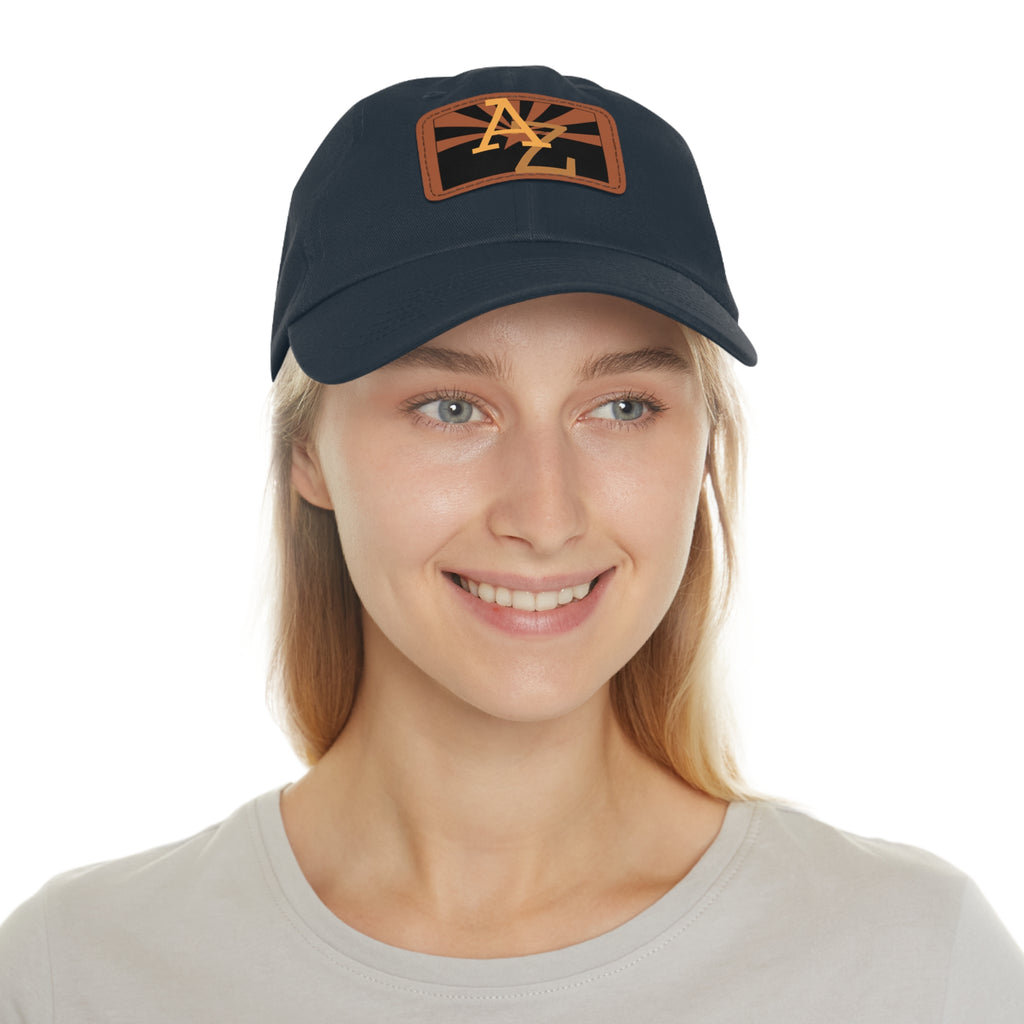Leather Patch Dad Hat — AZ Monogram Patch Cap