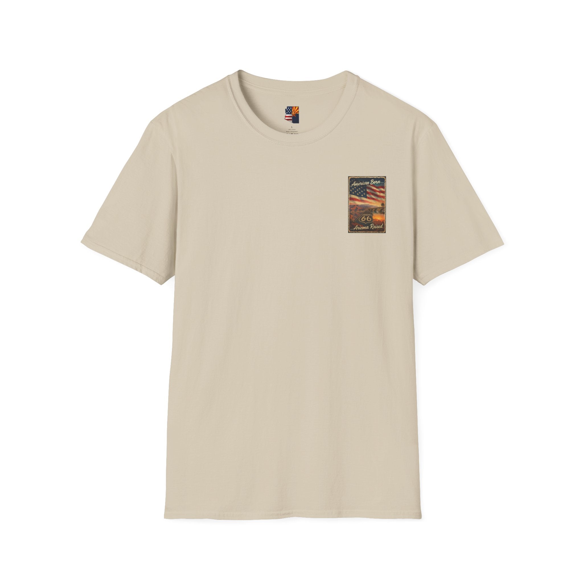Arizona Flag Pocket Unisex Softstyle T-Shirt, Casual Wear, Summer Style, Gift for Travelers, Fourth of July Tee, Outdoor Adventure Shirt