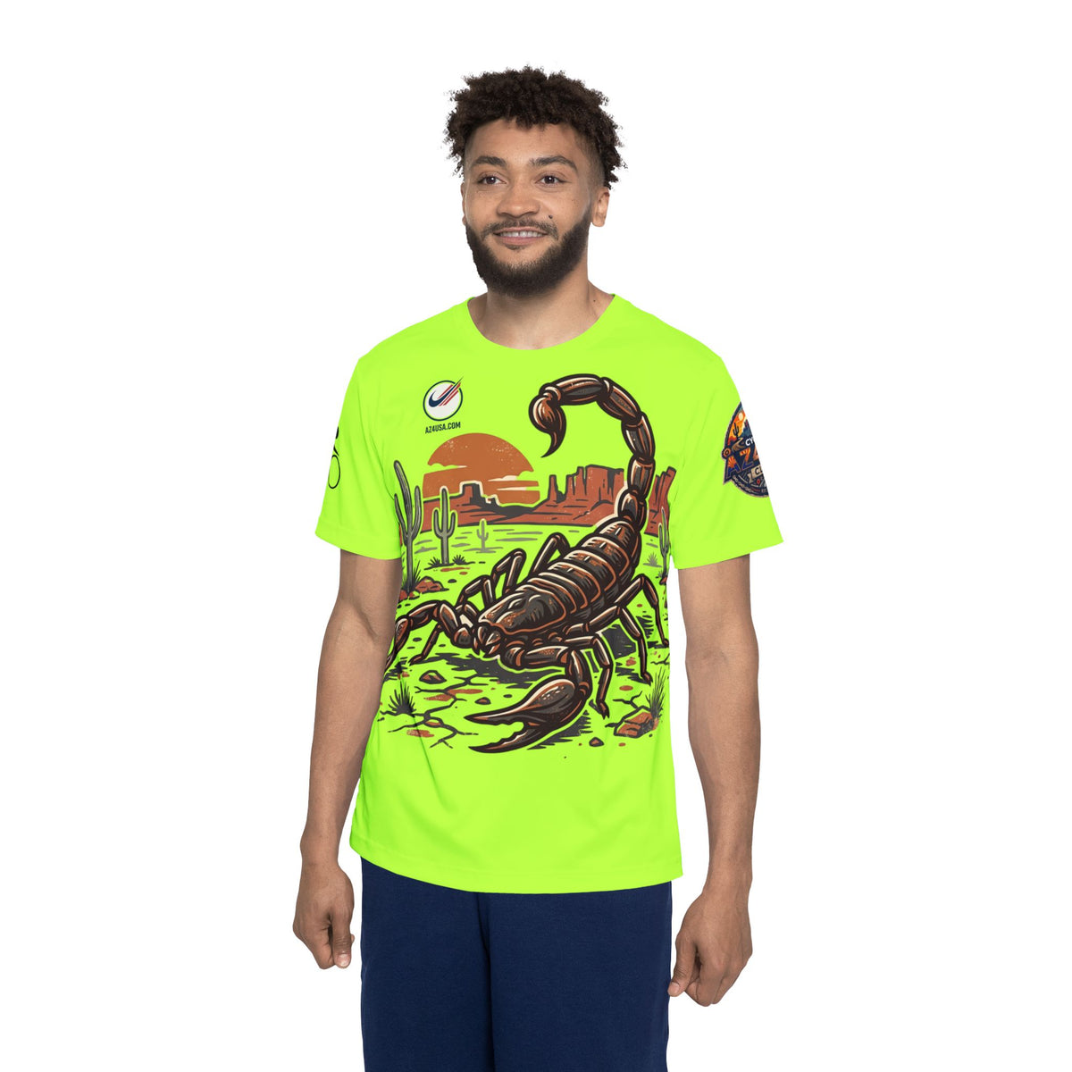 Neon Scorpion Men's Sports Jersey — Azusa Biking Club Graphic Tee