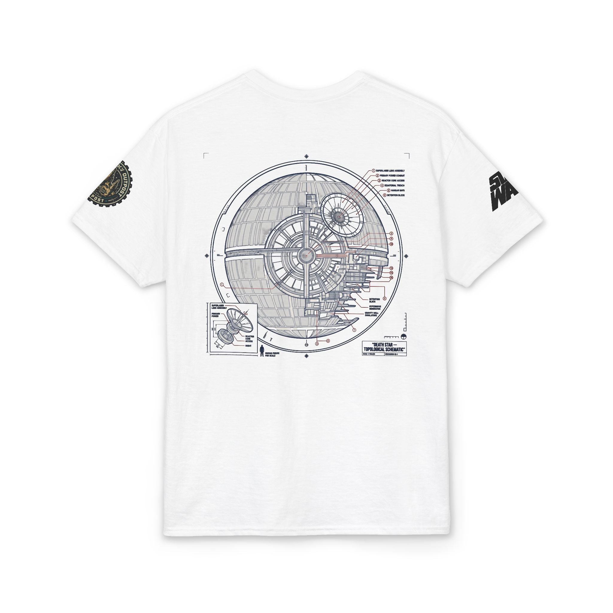 The Death Star Blueprint T-Shirt — 'Crew' Starship Schematic Tee