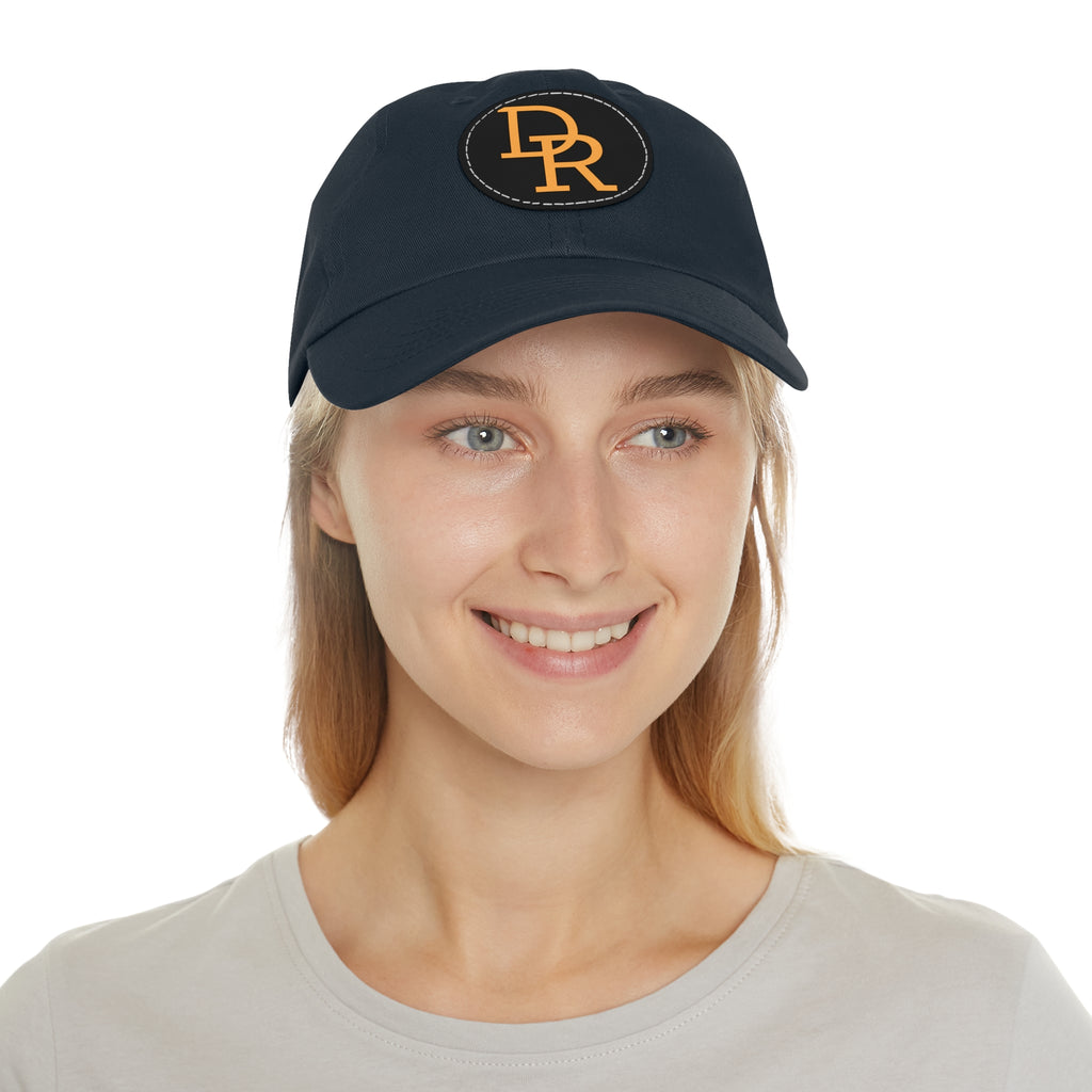 Dad Hat — Monogram Leather Patch Cap (DR Initials)