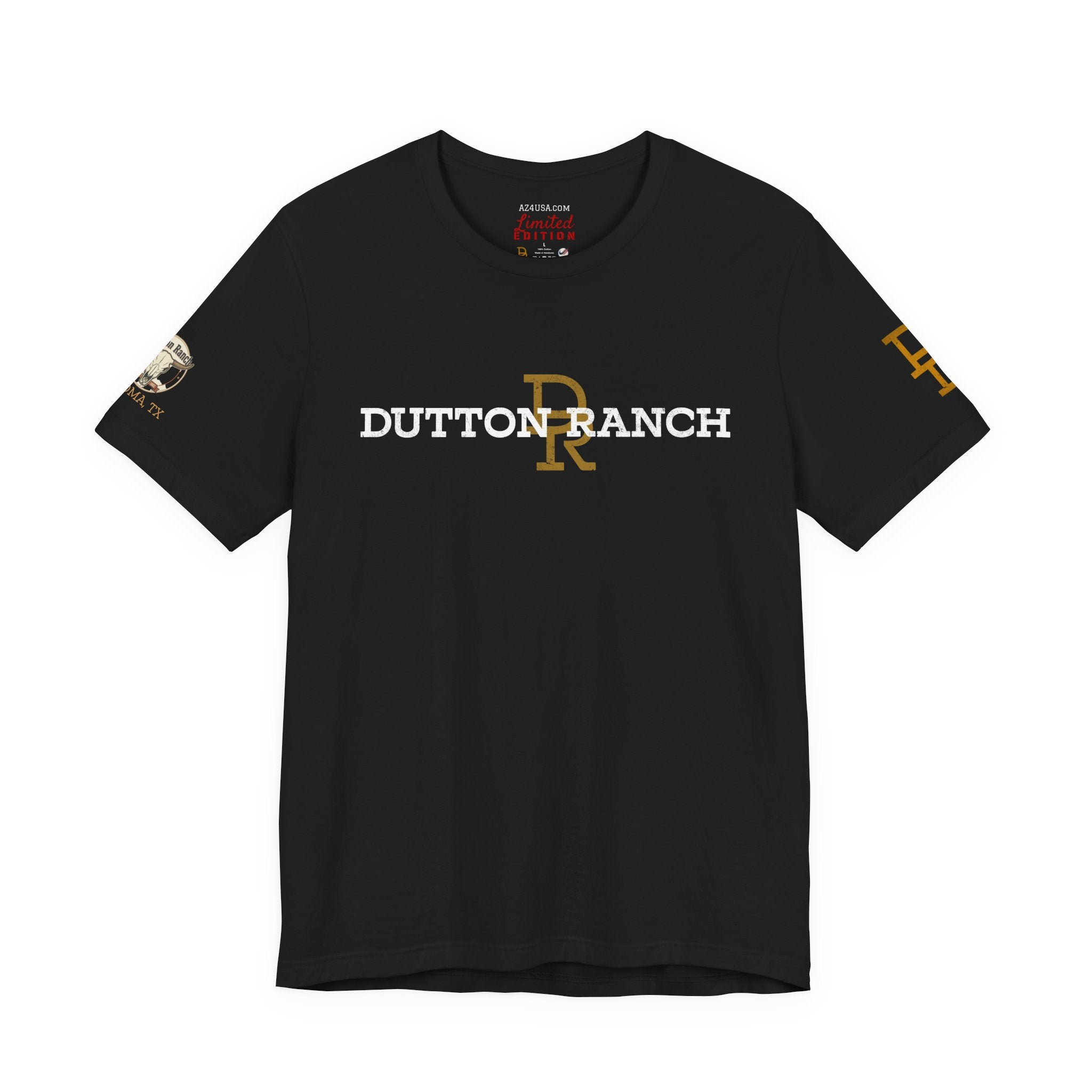 DR Monogram Tee — Vintage Gold Logo Short Sleeve Shirt