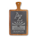 Engraved Slate & Wood Charcuterie Board — Azusa Ranch Logo Serving Paddle