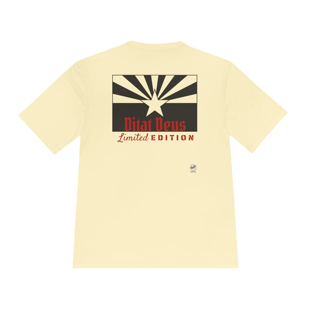 Arizona Born Tee — State Outline & Retro Flag Graphic Moisture-Wicking Shirt