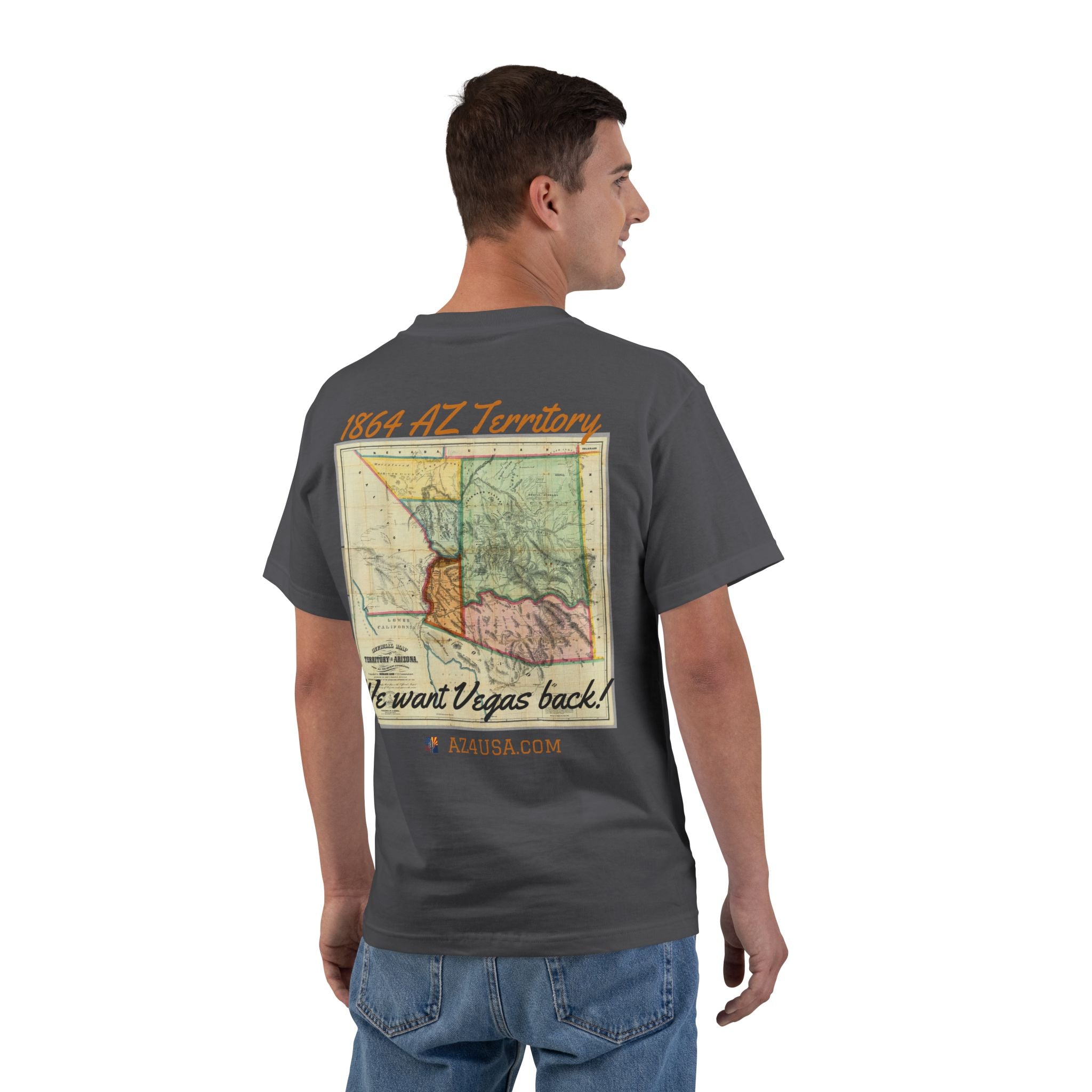 Arizona Territory 1864 T-Shirt — Vintage Map 'We Want Vegas Back' Tee