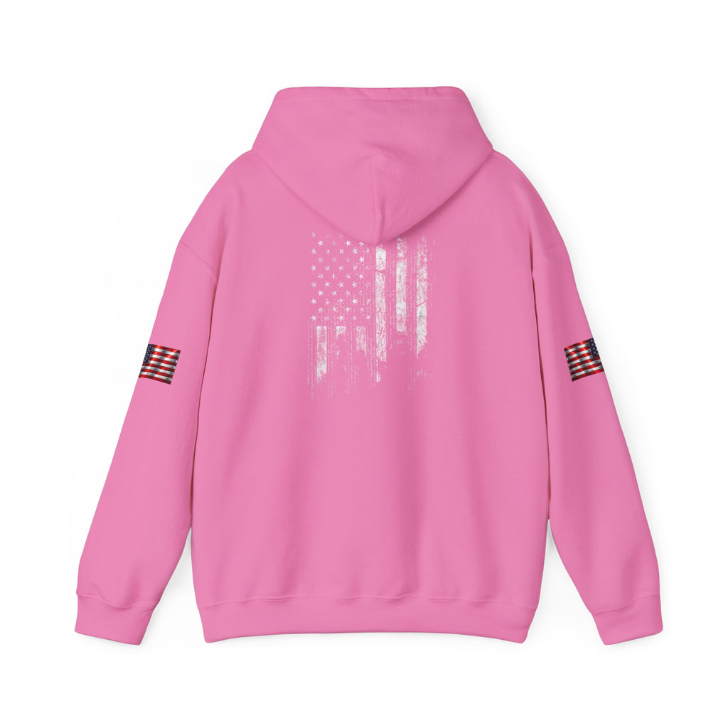 Born Free Hoodie — Minimalist White Pullover with 'BORN FREE' Text
