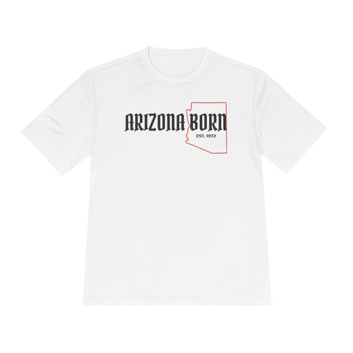 Arizona Born Tee — State Outline & Retro Flag Graphic Moisture-Wicking Shirt