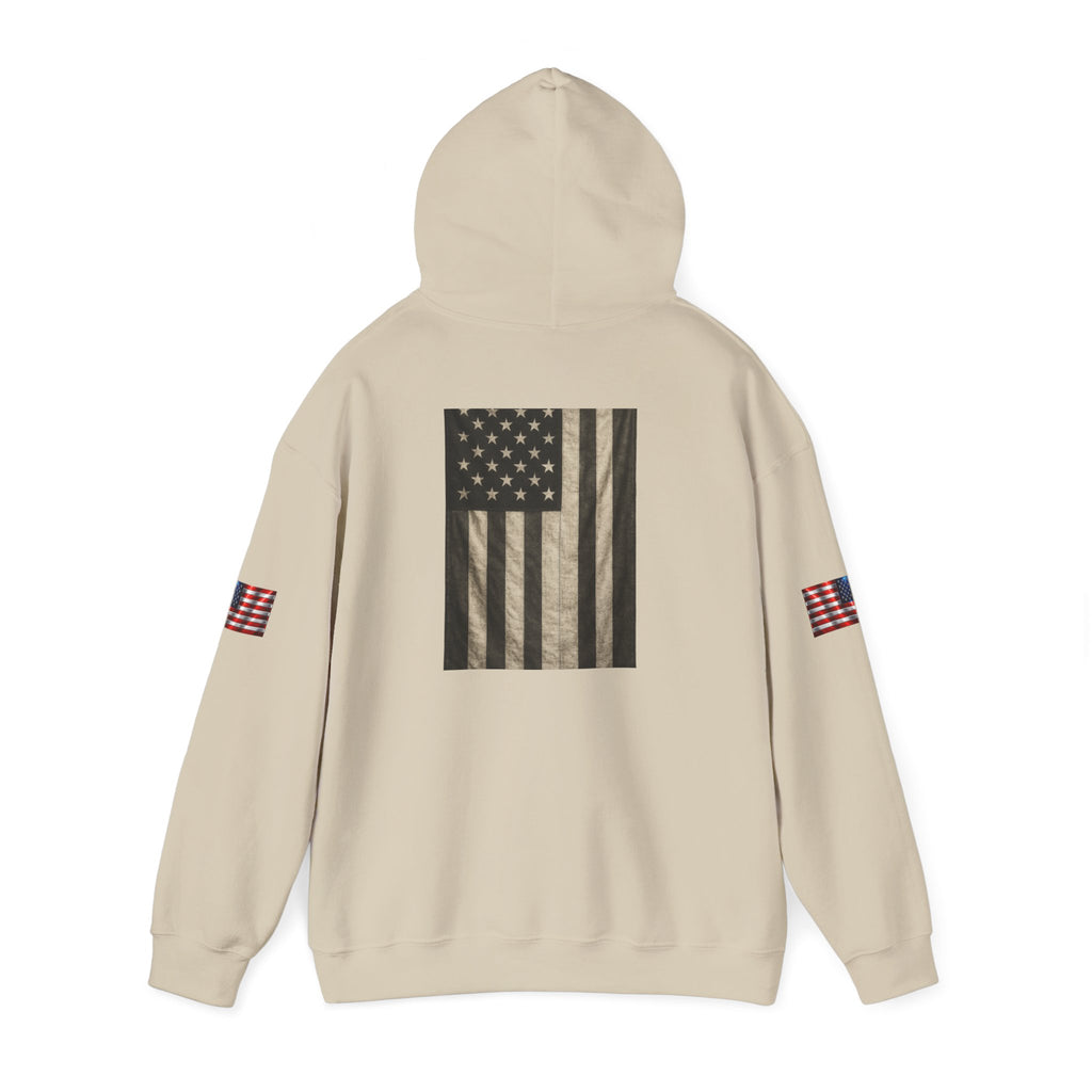 Born Free Hoodie — Minimalist White Pullover with 'BORN FREE' Text