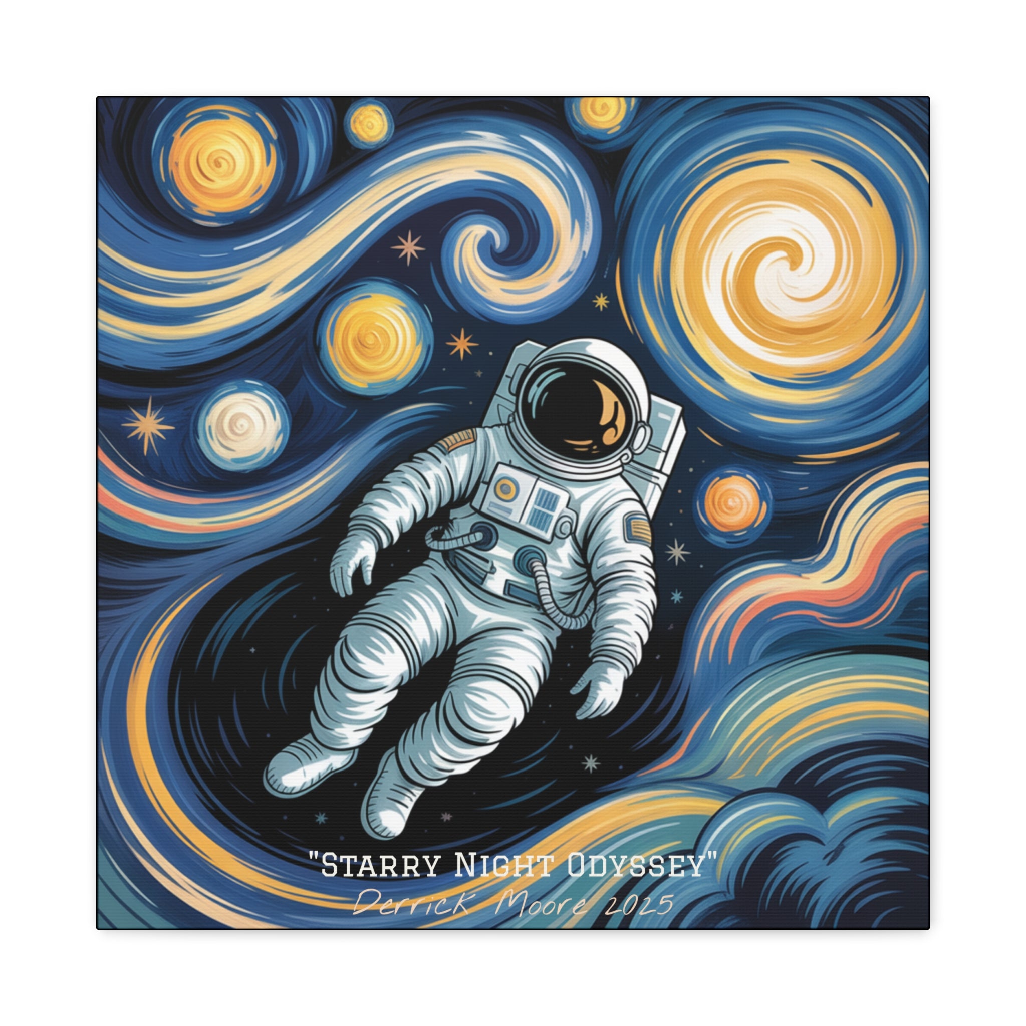 "Starry Night Odyssey" 2025 - Matte Stretched Canvas Wall Art