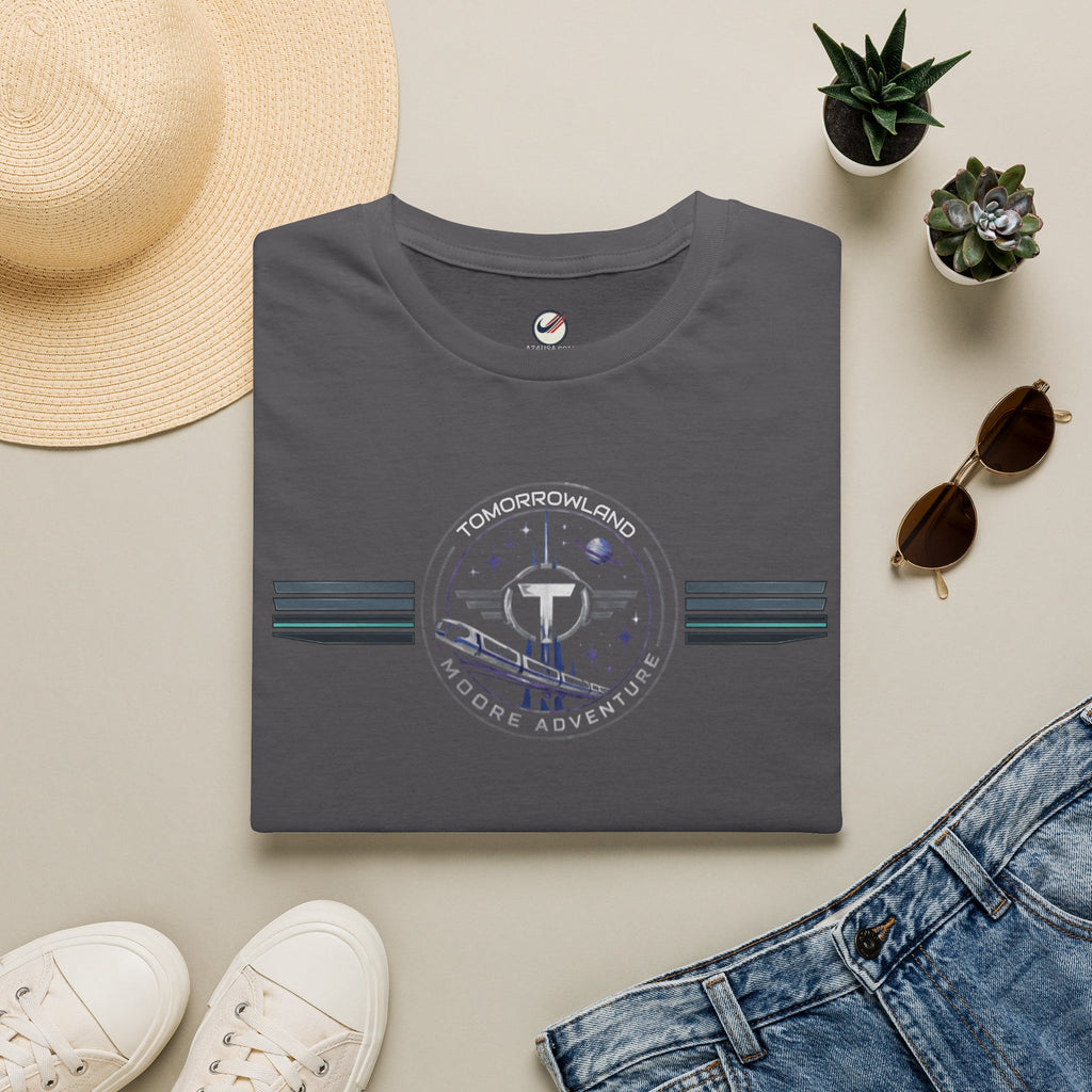 Tomorrowland 'Moore Adventure' Logo T‑Shirt — Retro Space Adventure Graphic Tee
