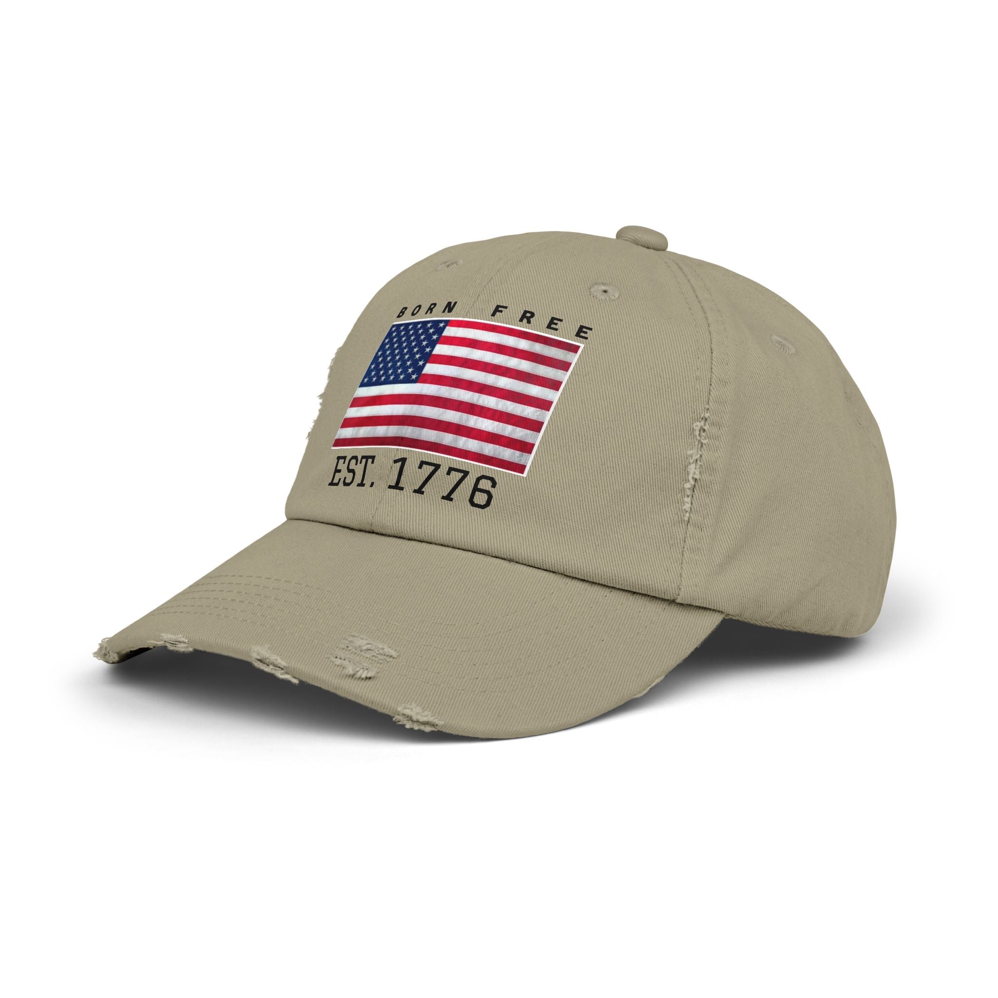 Born Free EST. 1776 Distressed Flag Cap