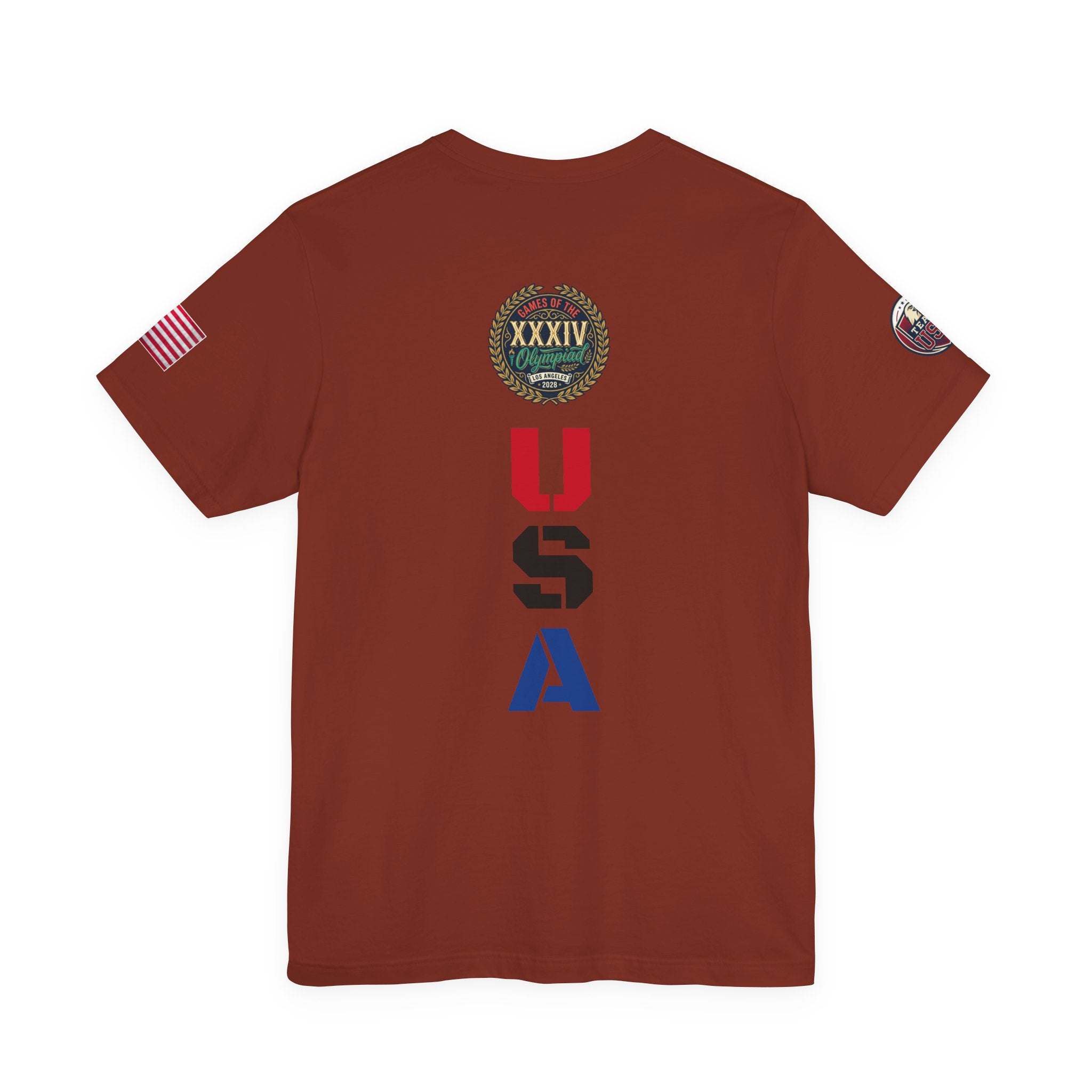 LA 28 Olympic USA T-Shirt — Vintage Olympic Rings Tee