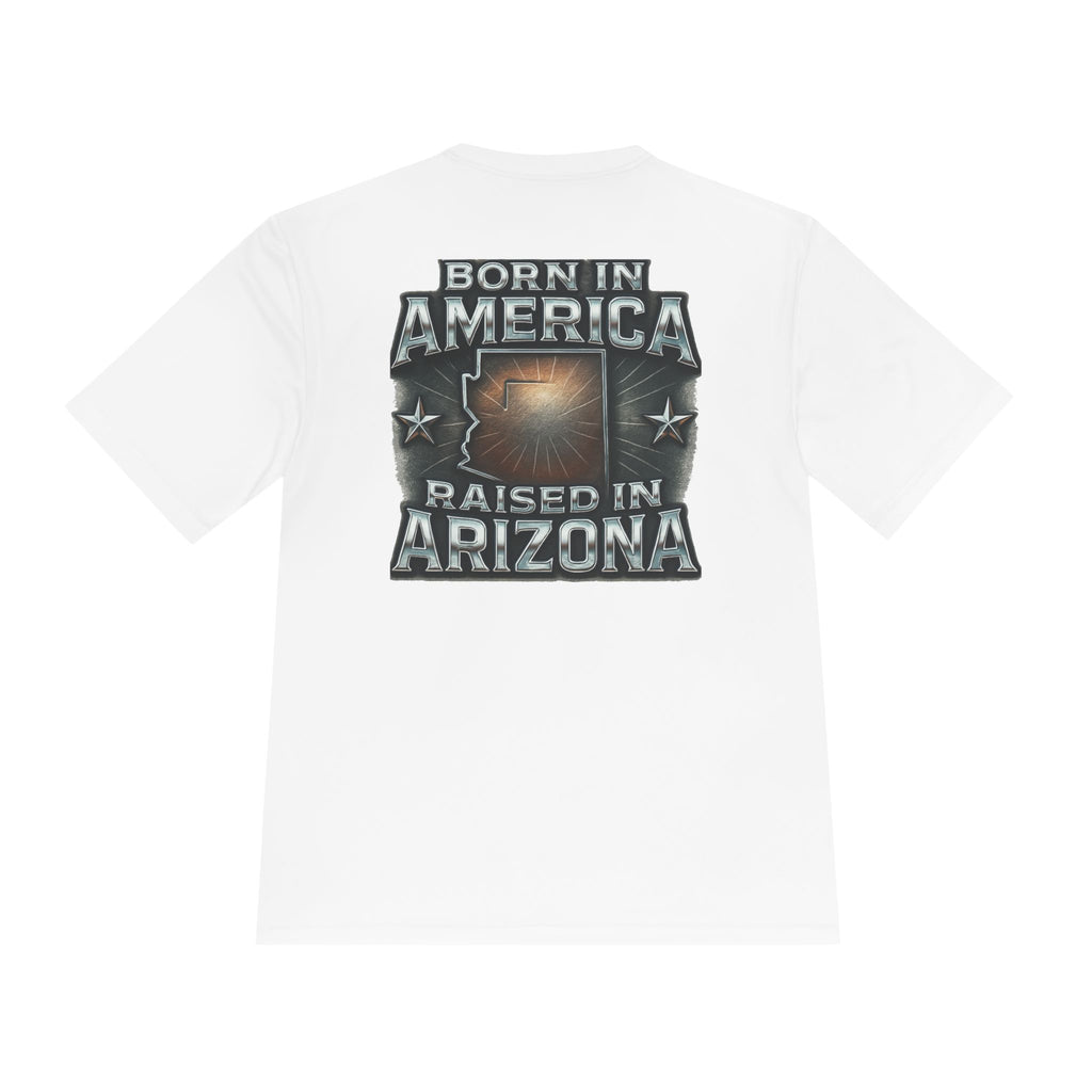 Born in America Raised in Arizona Unisex Tee, Arizona Pride Shirt, American Flag Tee, Summer Vacation Top, Gift for Arizona Lovers