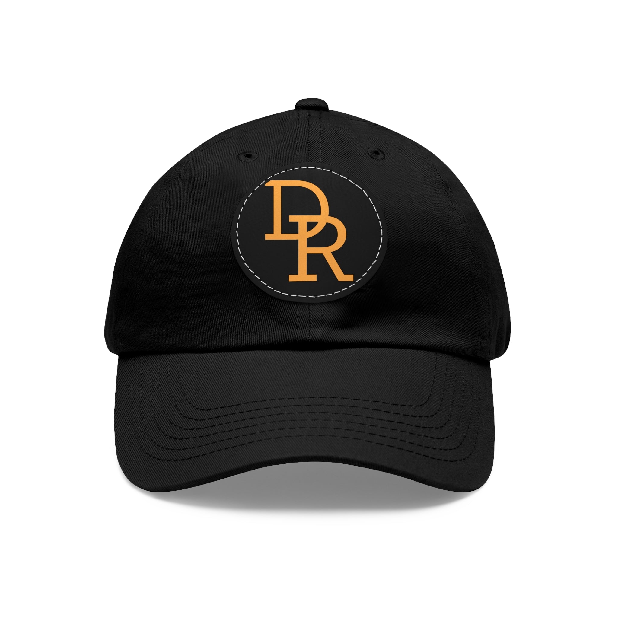 Dad Hat — Monogram Leather Patch Cap (DR Initials)