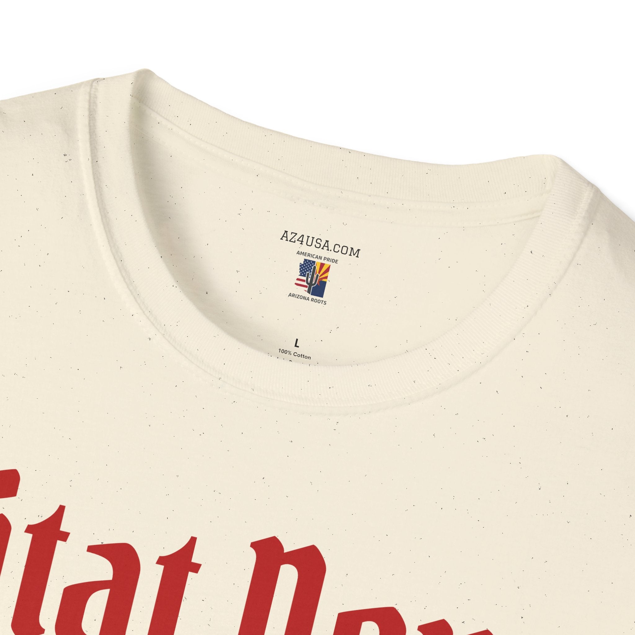 Ditat Deus 'God Enriches' Graphic T‑Shirt — Arizona Cross & Flag Design