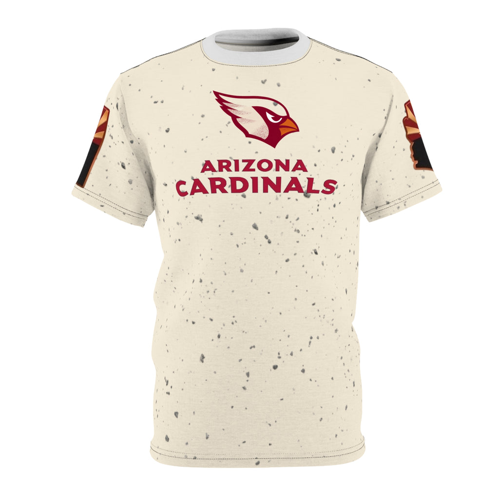 Arizona Cardinals Split-Color Logo Tee — All-Over Print Fan Shirt