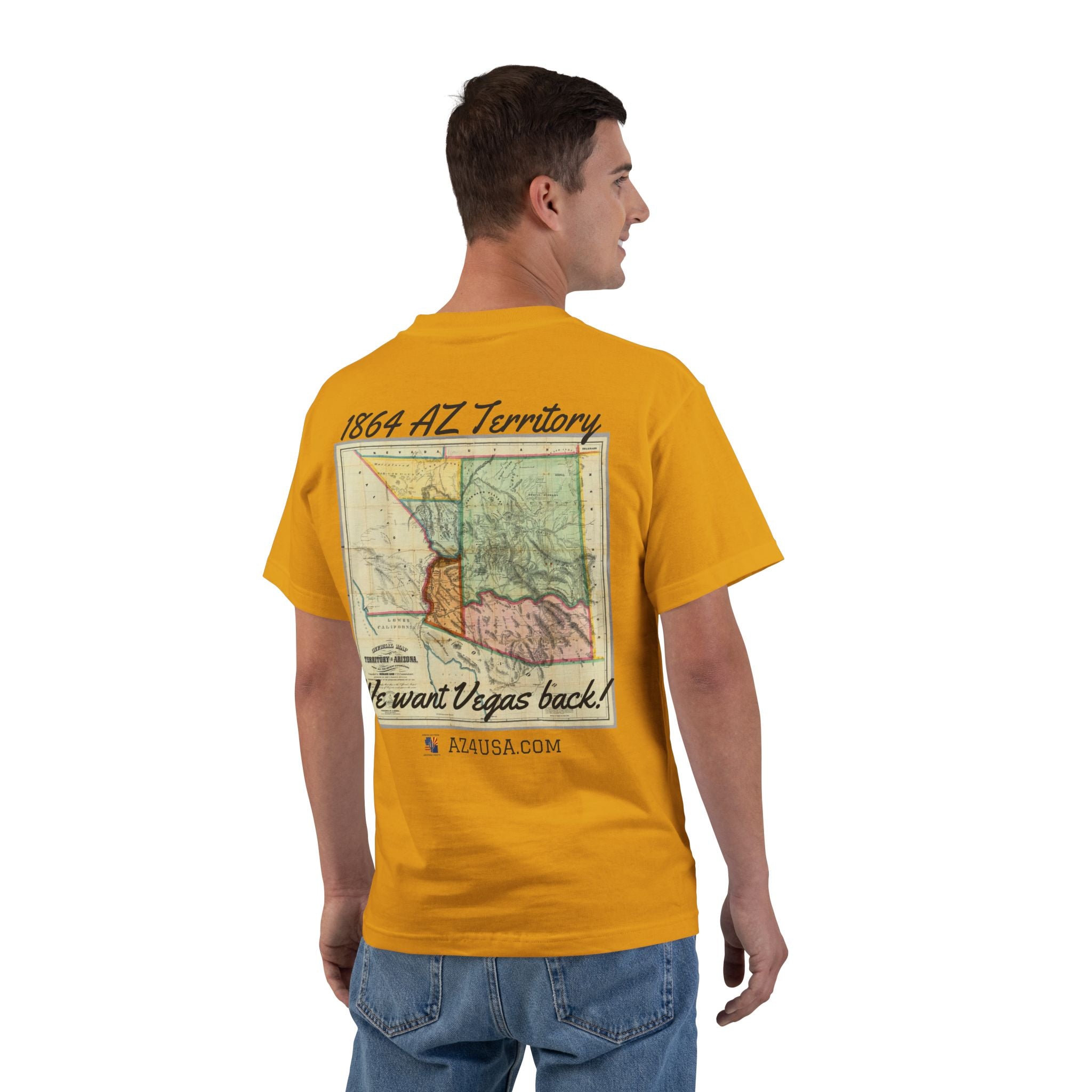 Arizona Territory 1864 T-Shirt — Vintage Map 'We Want Vegas Back' Tee