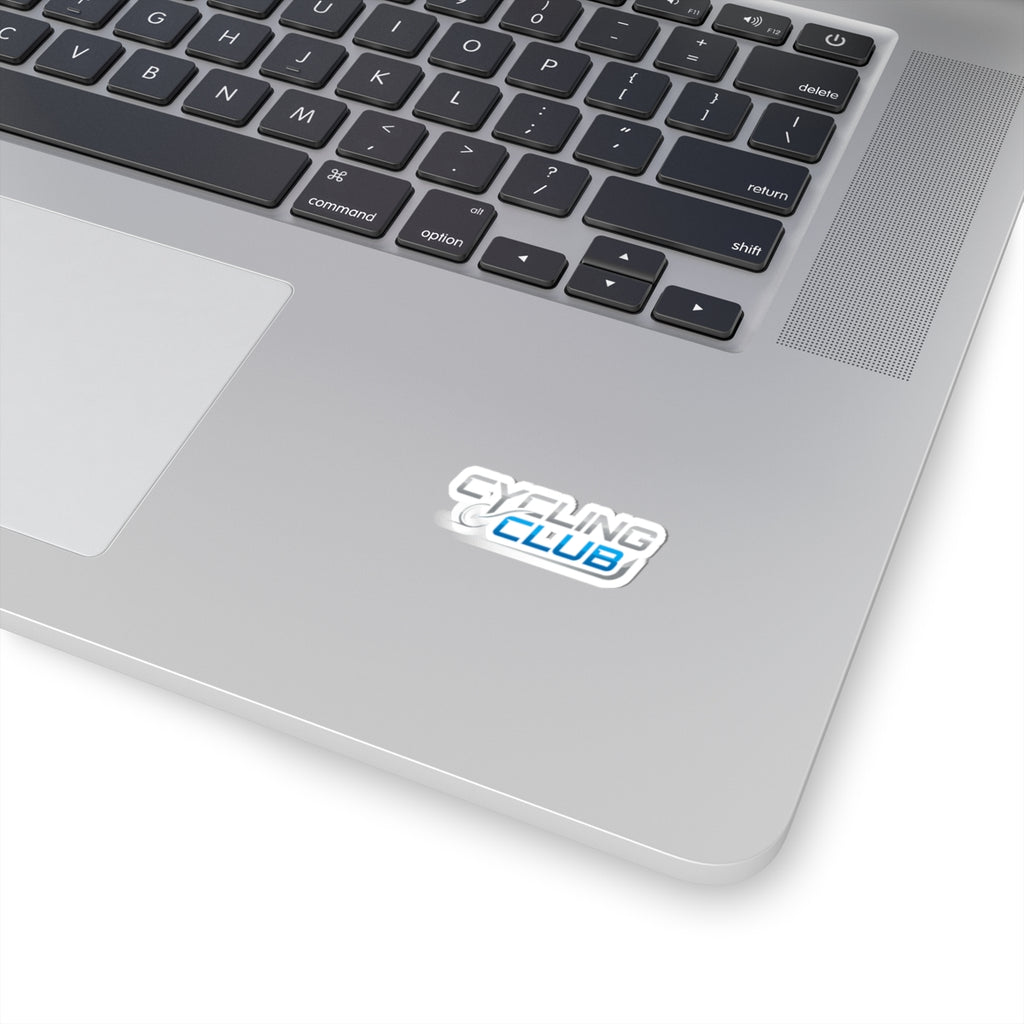 Cycling Club Sticker — Blue Kiss-Cut Vinyl Decal for Bikes, Laptops & Helmets