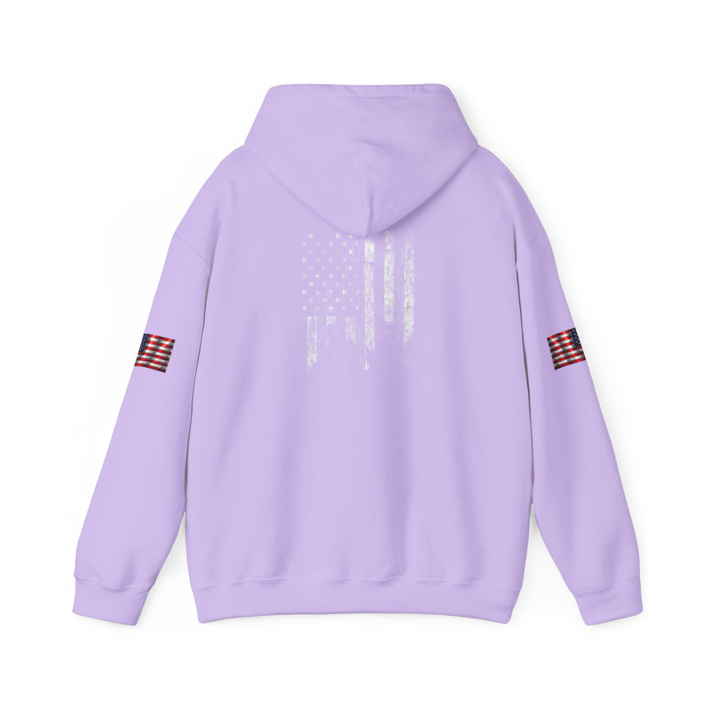 Born Free Hoodie — Minimalist White Pullover with 'BORN FREE' Text