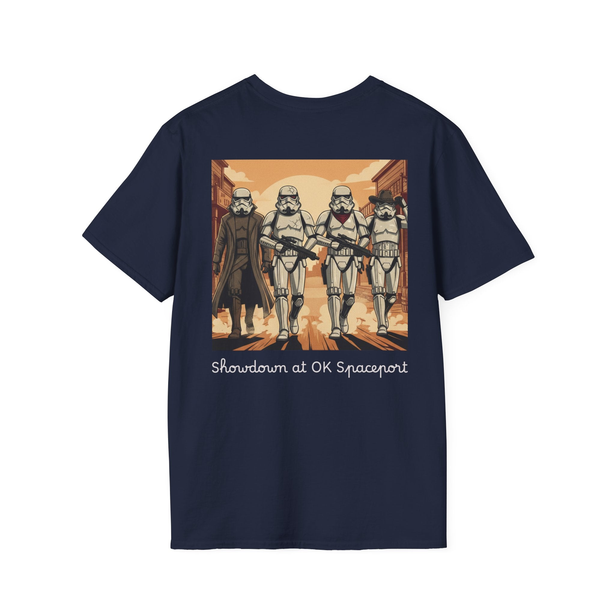 T-Shirt — 'Showdown at OK Spacepoint' Stormtrooper Western Scene