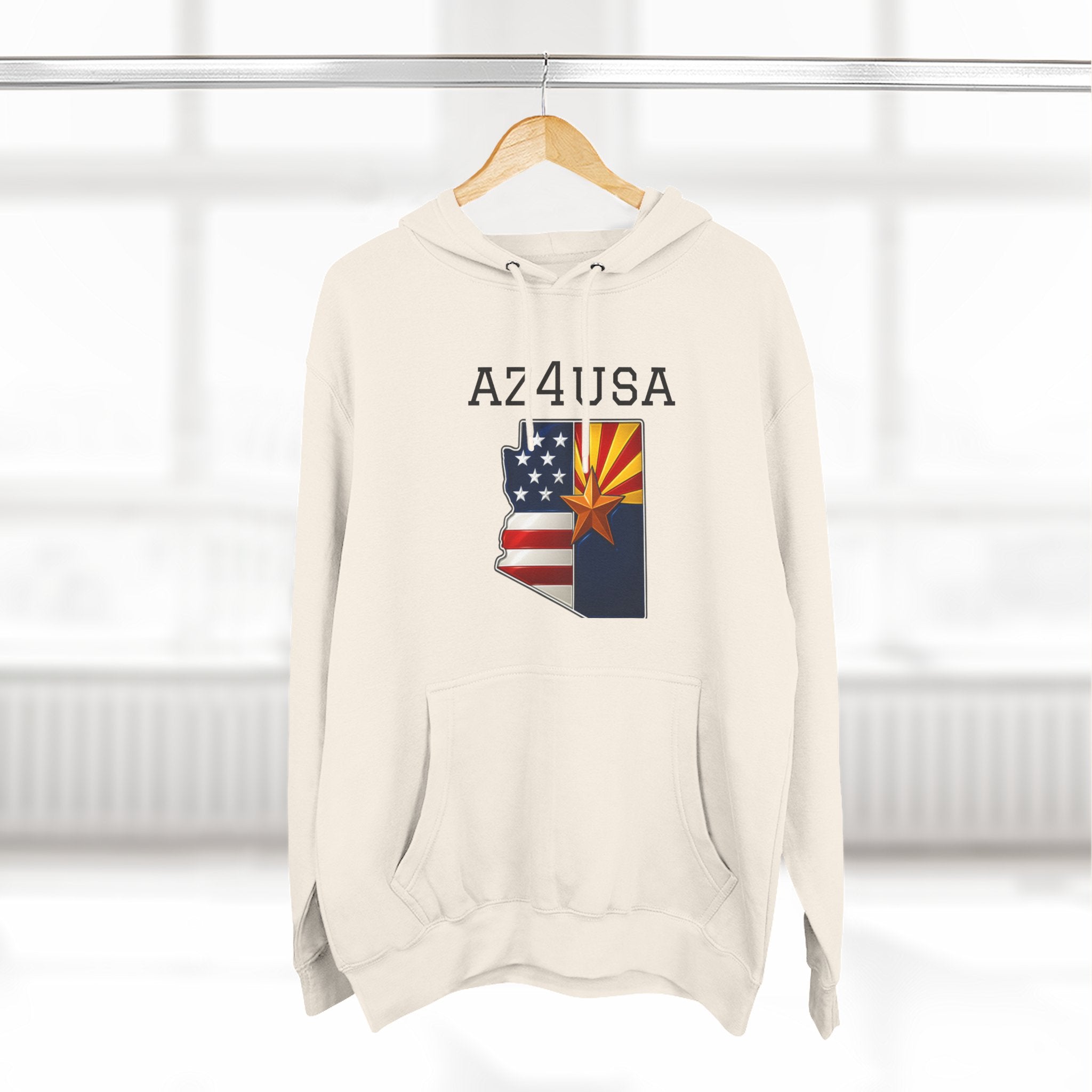 Arizona Pride Fleece Hoodie, Cozy Sweatshirt, Travel Gift, Patriot Apparel, American Southwest Style