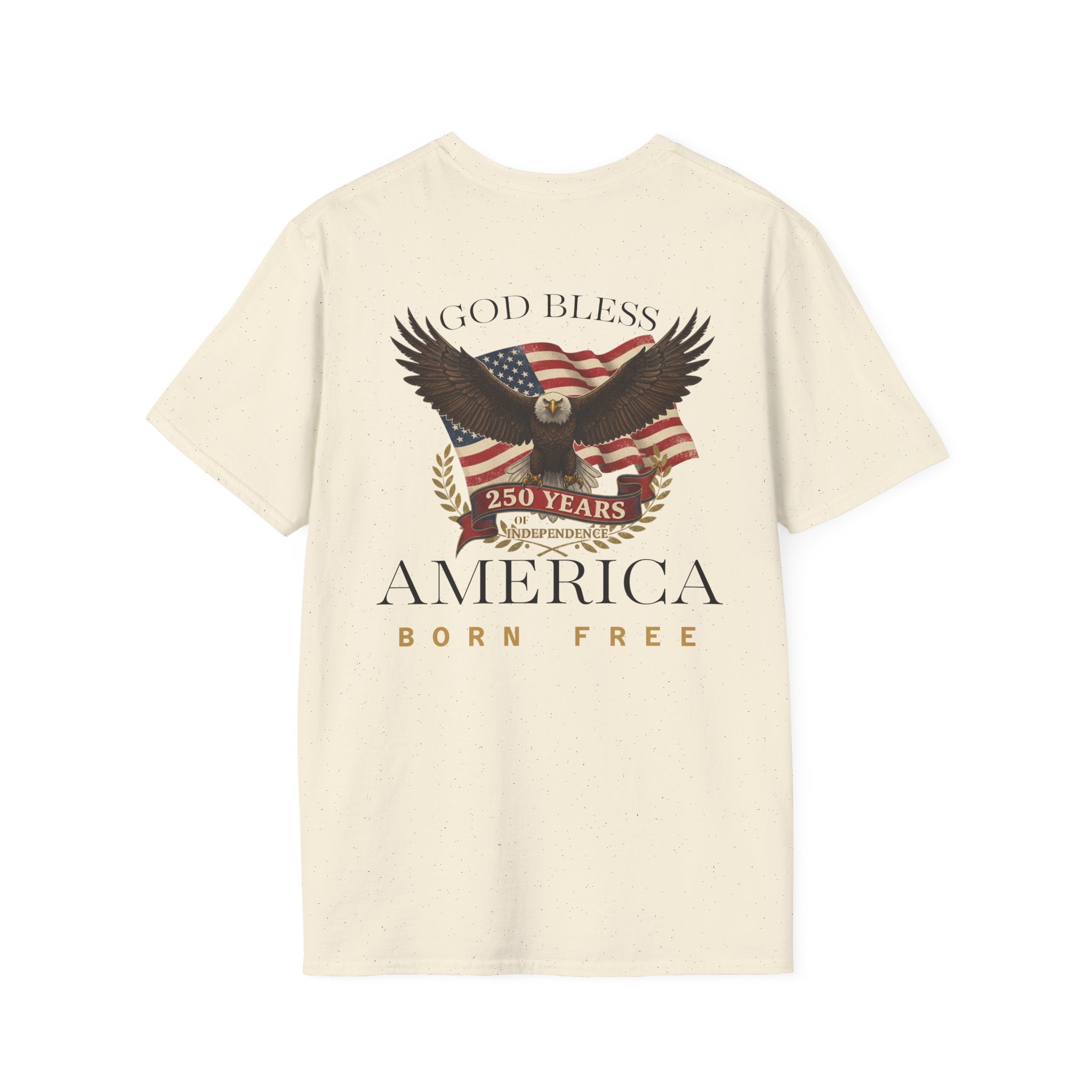 Patriotic Eagle 250 YEARS T-Shirt — "God Bless America" Born Free USA Tee