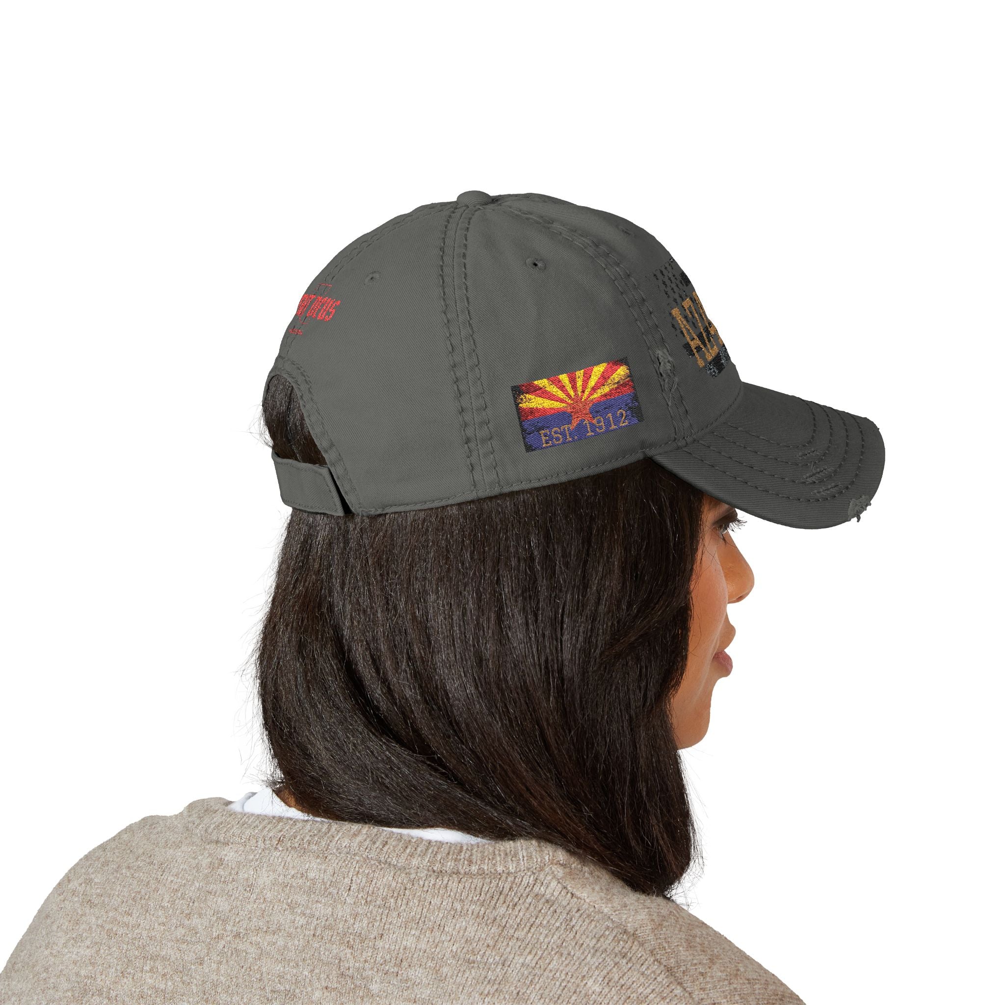 AZ4USA Distressed Dad Hat — Embroidered 'AZ4USA Baseball Cap with Flag
