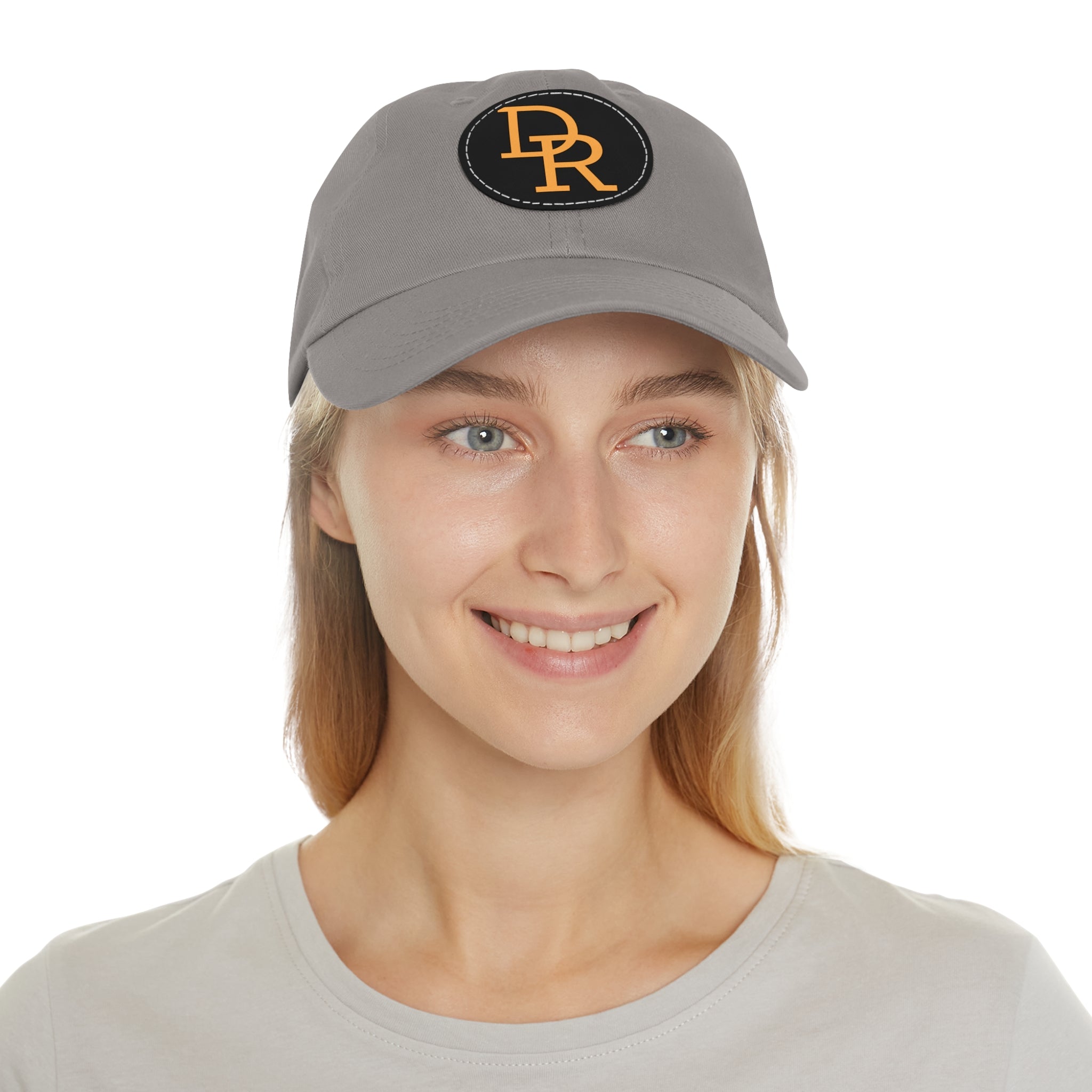 Dad Hat — Monogram Leather Patch Cap (DR Initials)