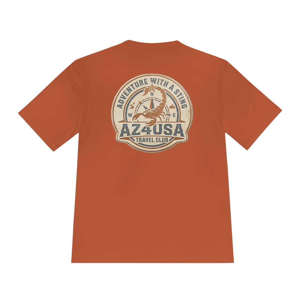 Adventure Travel Tee — “Adventure with a Sting!” Graphic Moisture-Wicking Shirt