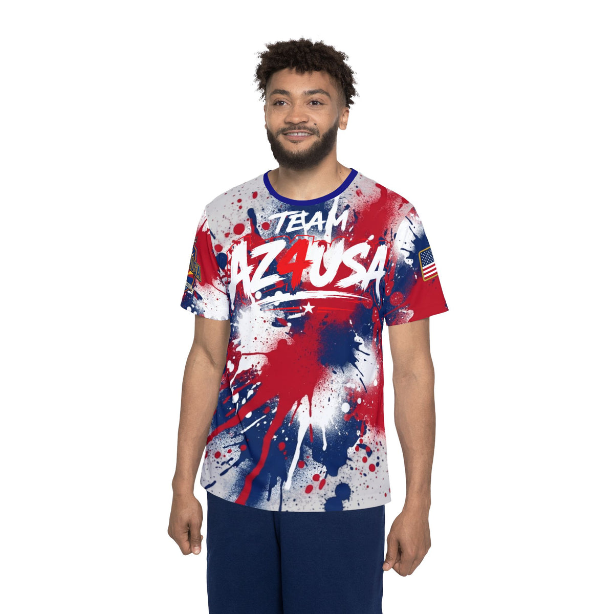 Team AZ4USA Patriotic Sports Jersey — Red, White & Blue Splash