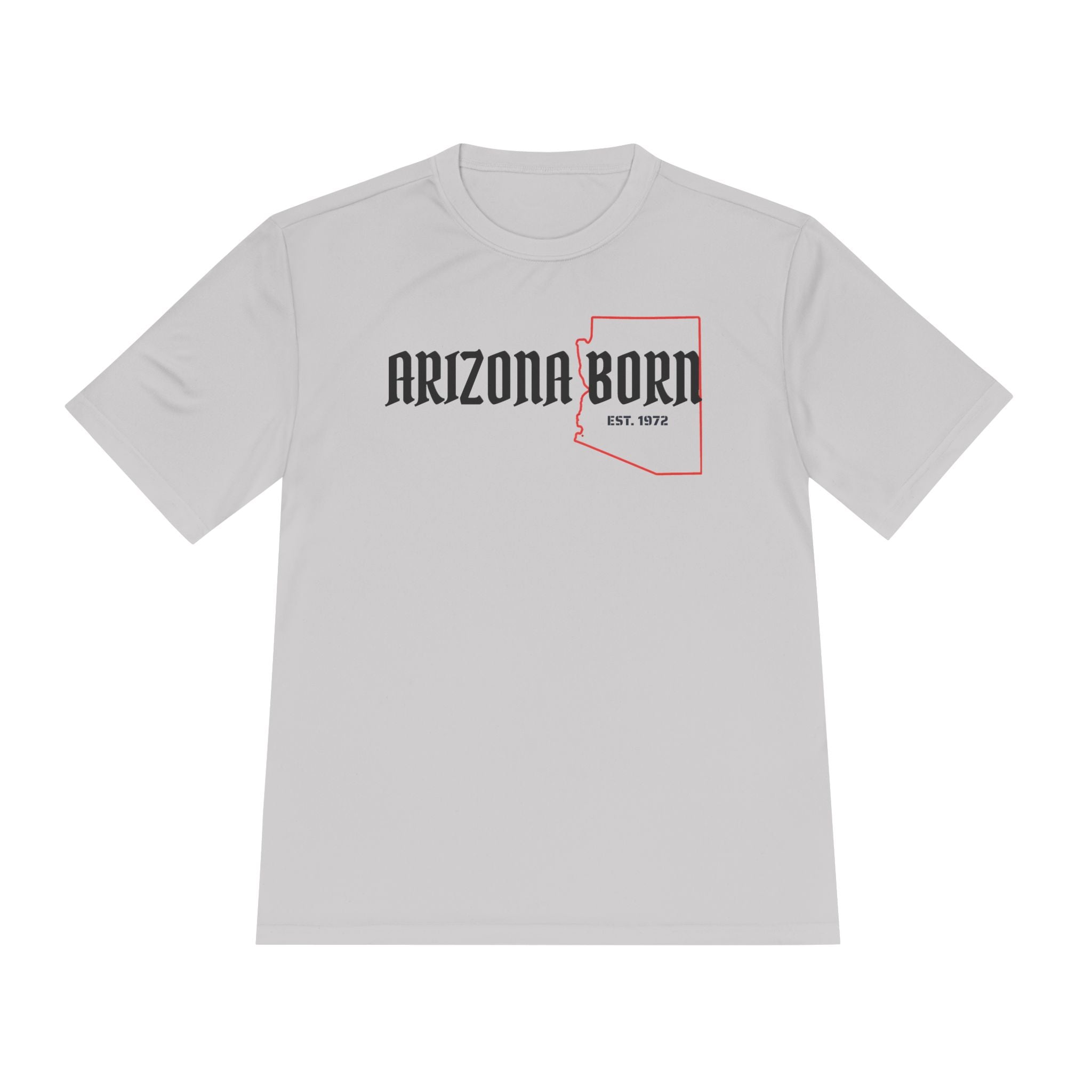 Arizona Born Tee — State Outline & Retro Flag Graphic Moisture-Wicking Shirt