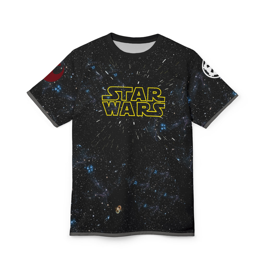 Star Wars 50th Anniv Galaxy Tee — 'STAR WARS' Space Logo All-Over Print Shirt