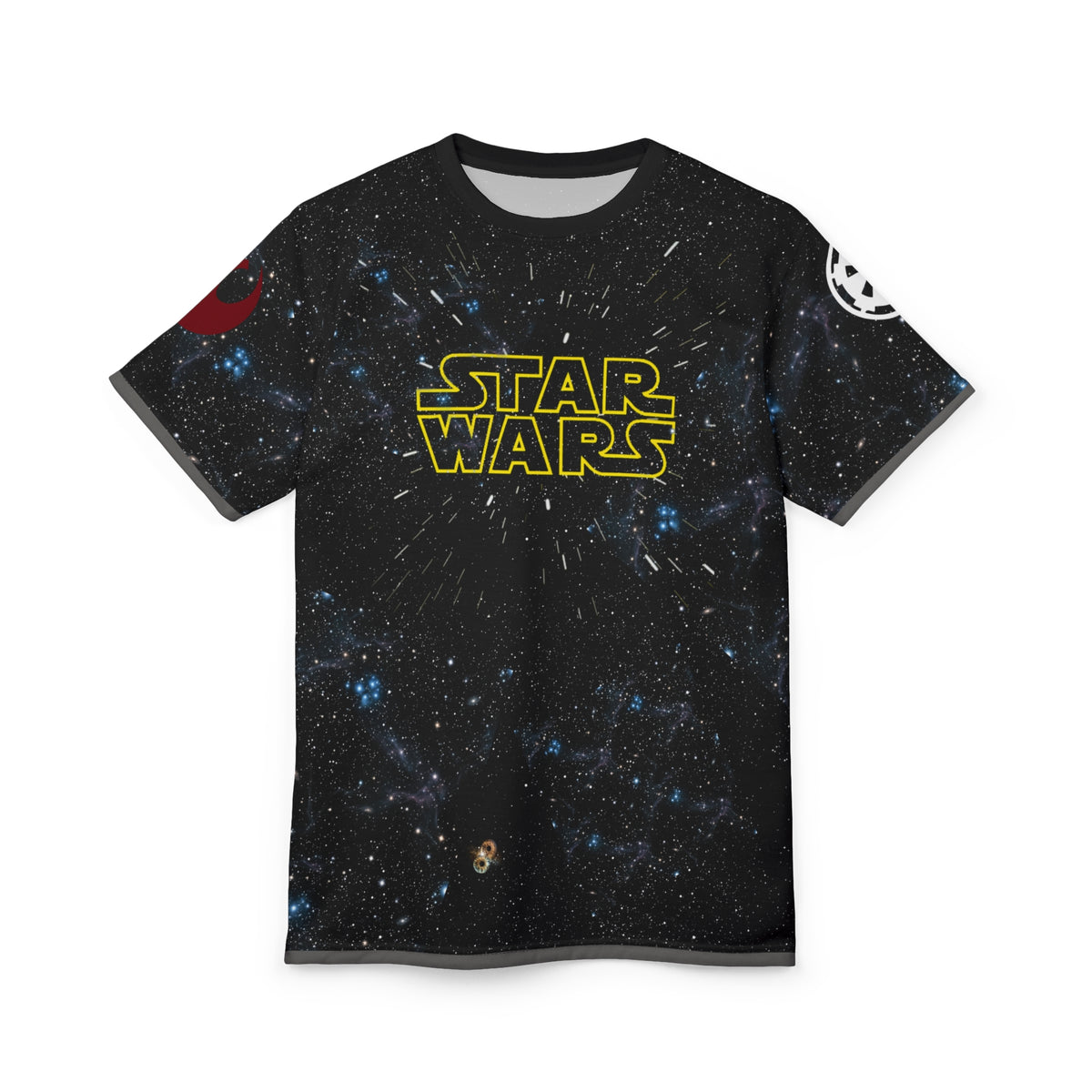 Star Wars 50th Anniv Galaxy Tee — 'STAR WARS' Space Logo All-Over Print Shirt