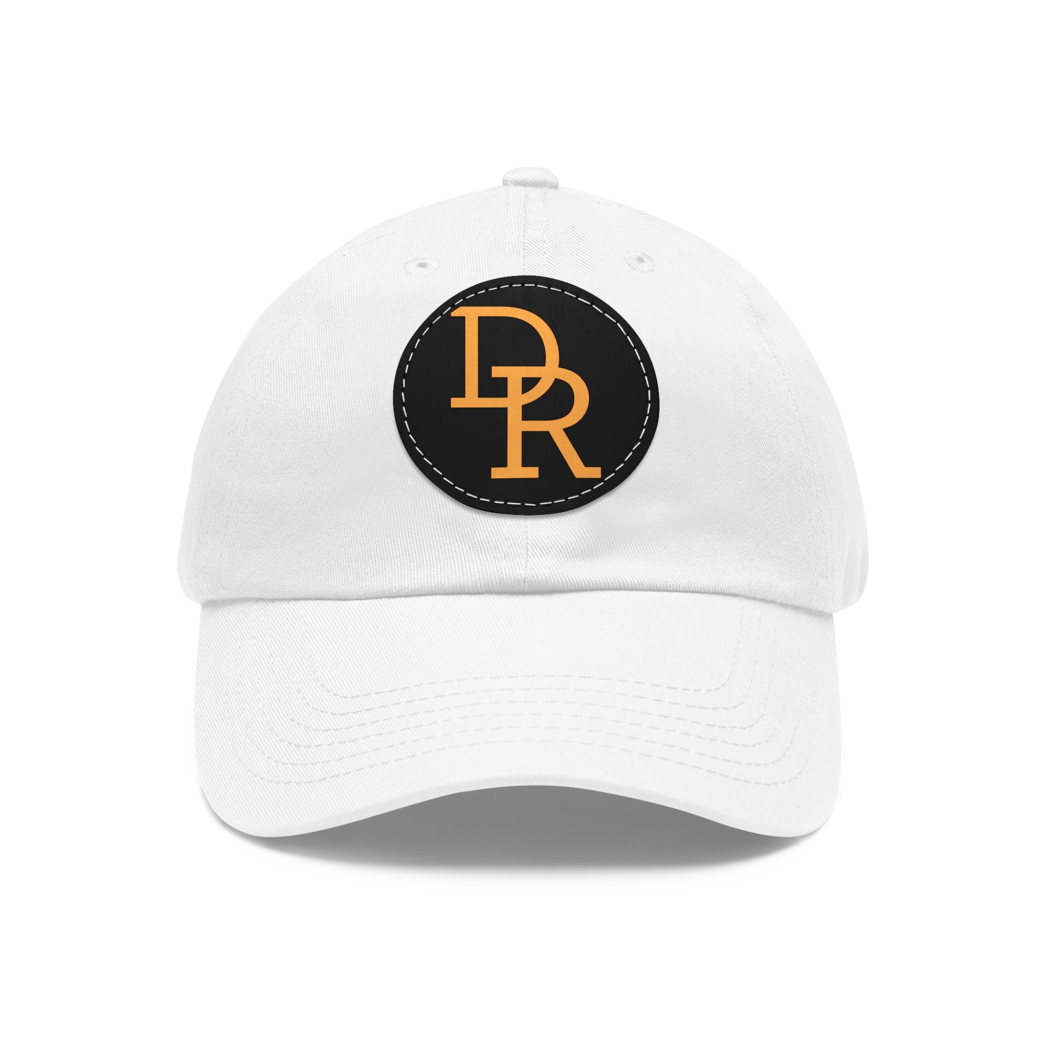 Dad Hat — Monogram Leather Patch Cap (DR Initials)