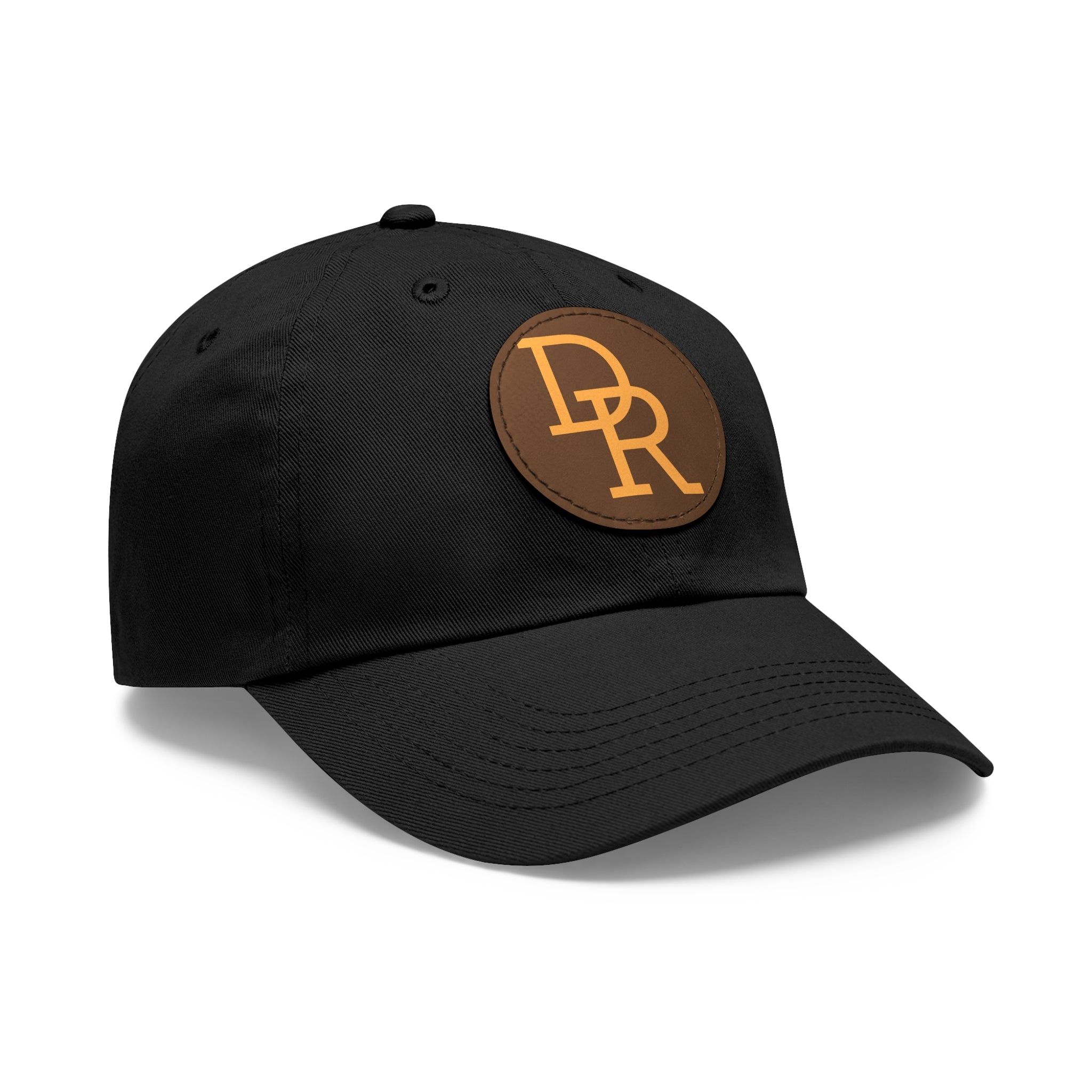 Dad Hat — Monogram Leather Patch Cap (DR Initials)
