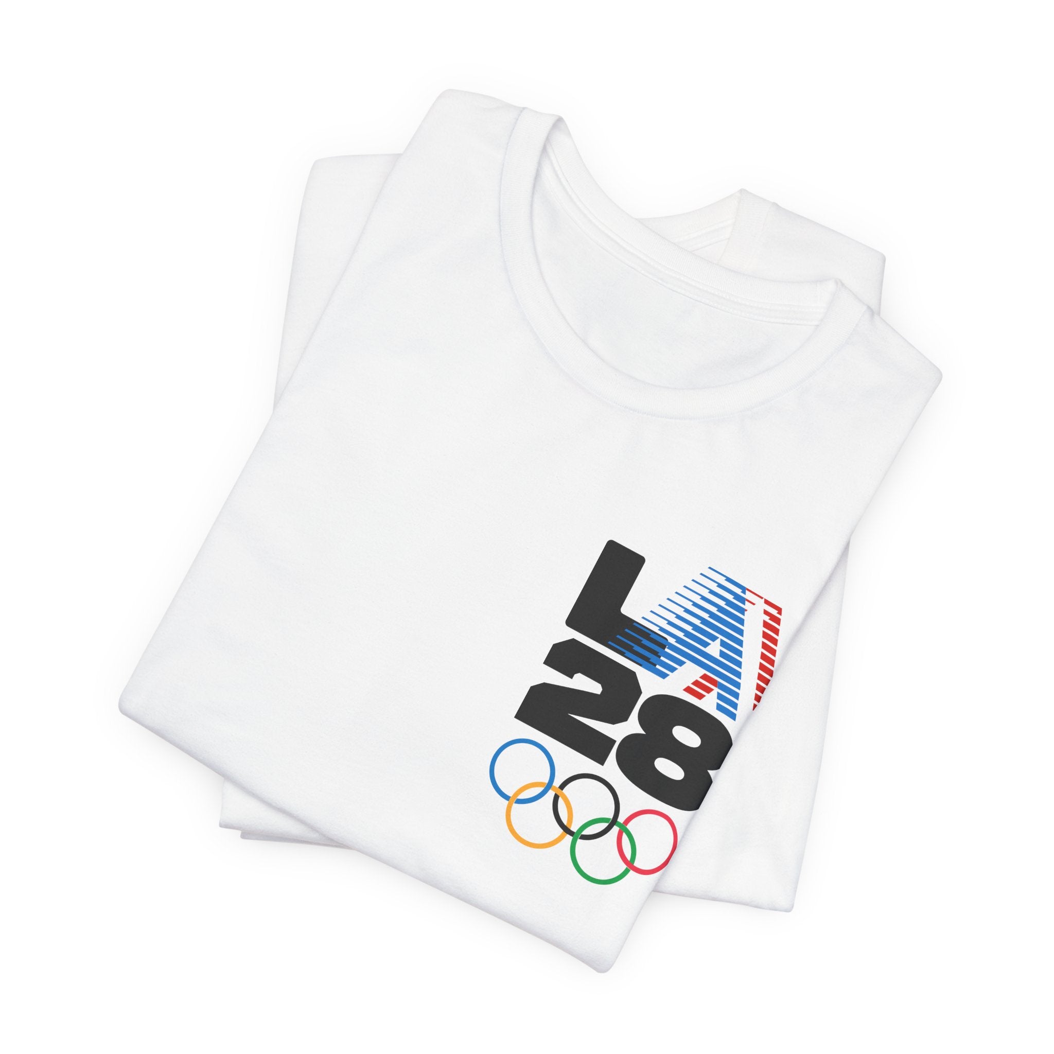 LA 28 Olympic USA T-Shirt — Vintage Olympic Rings Tee