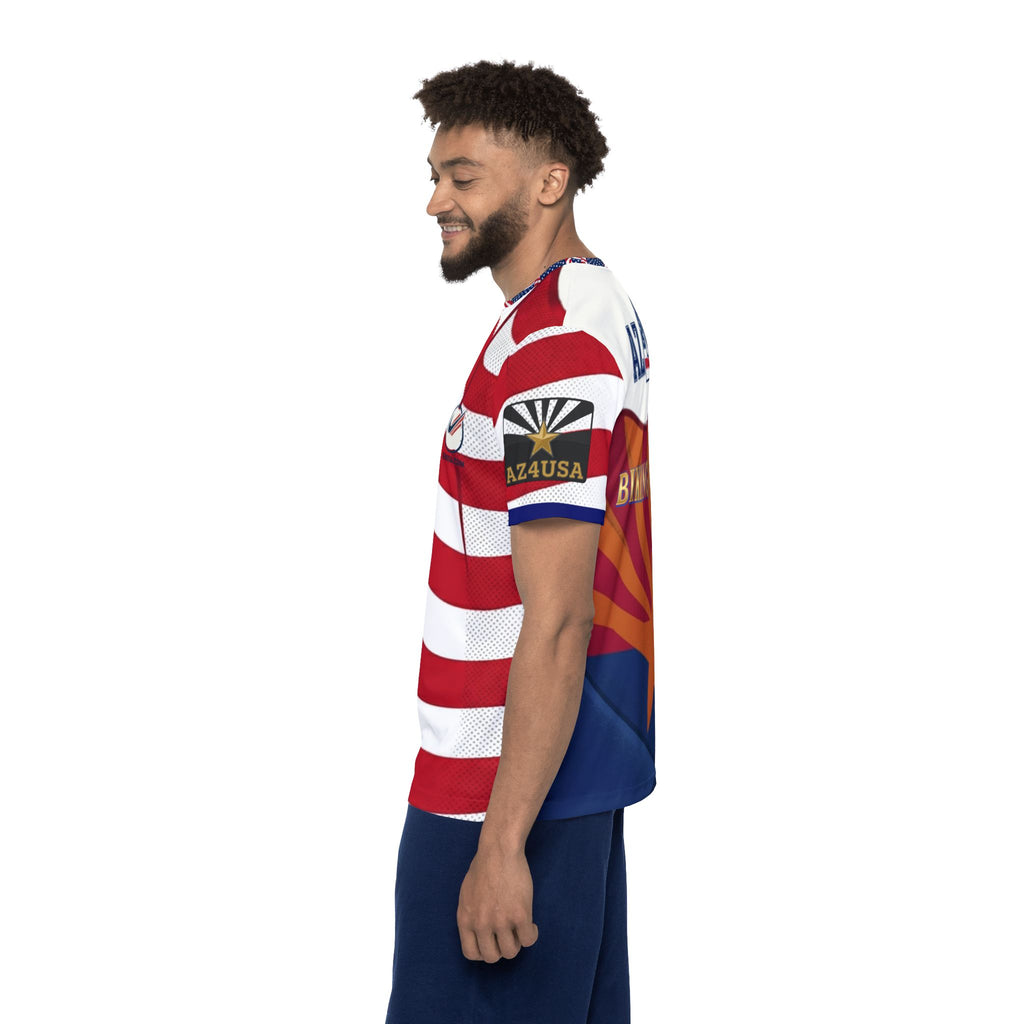 USA Flag Soccer Jersey – Red White Blue Athletic Tee (Number 22)