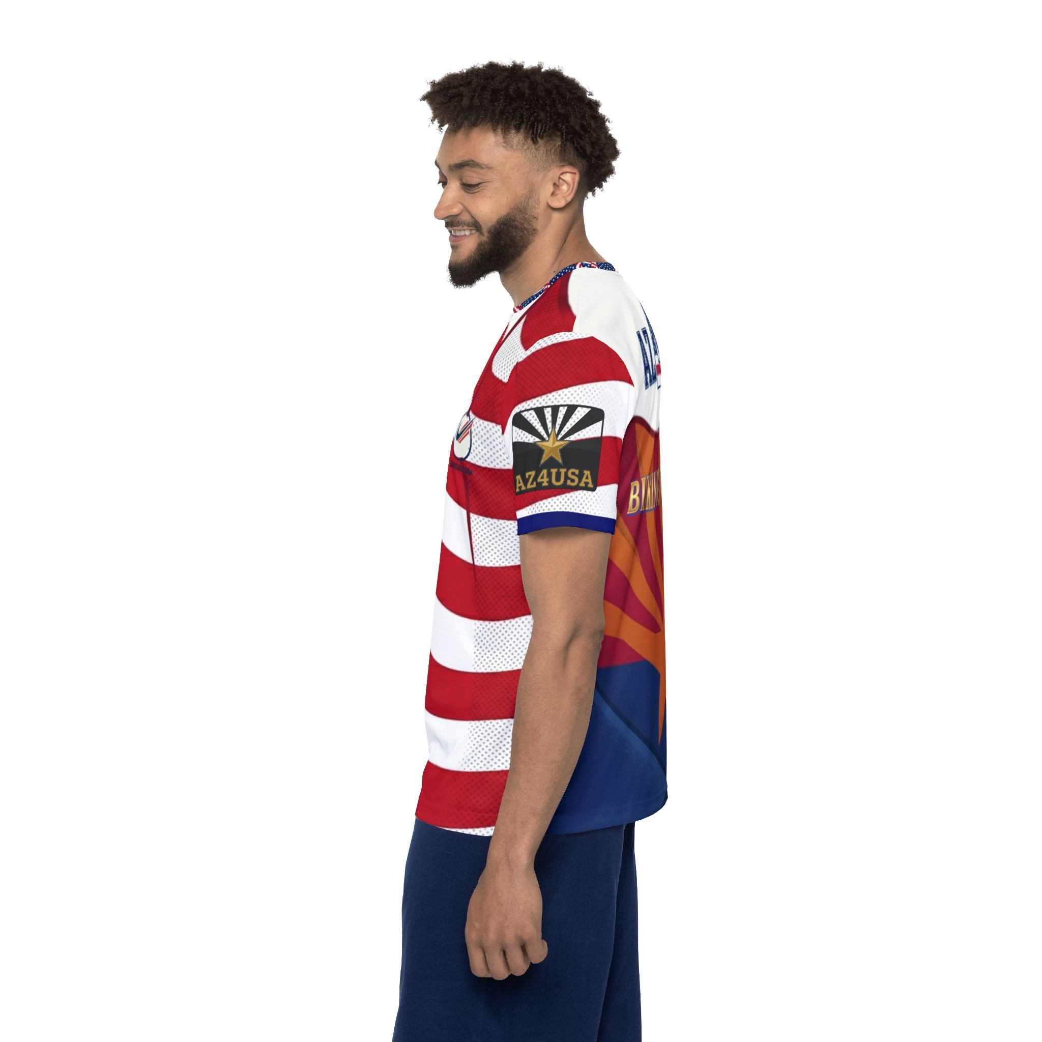USA Flag Soccer Jersey – Red White Blue Athletic Tee (Number 22)