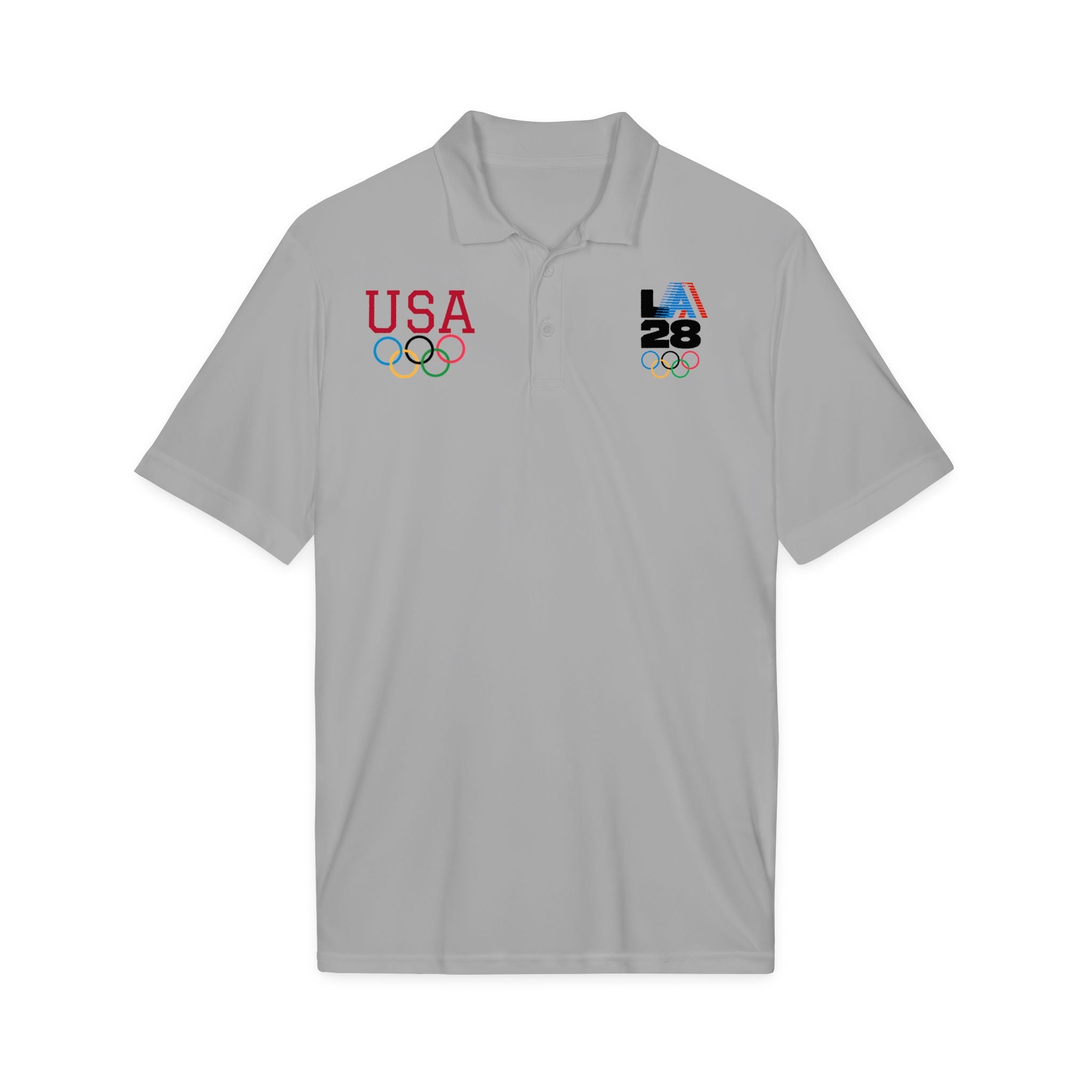 USA LA28 Olympics Polo Shirt – Team USA Olympic Rings Embroidered