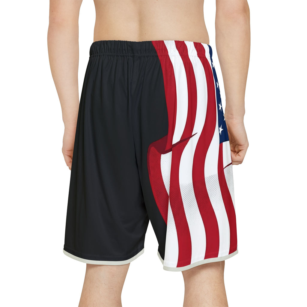 American Flag Basketball Shorts — Patriotic Men’s AOP Sports Shorts