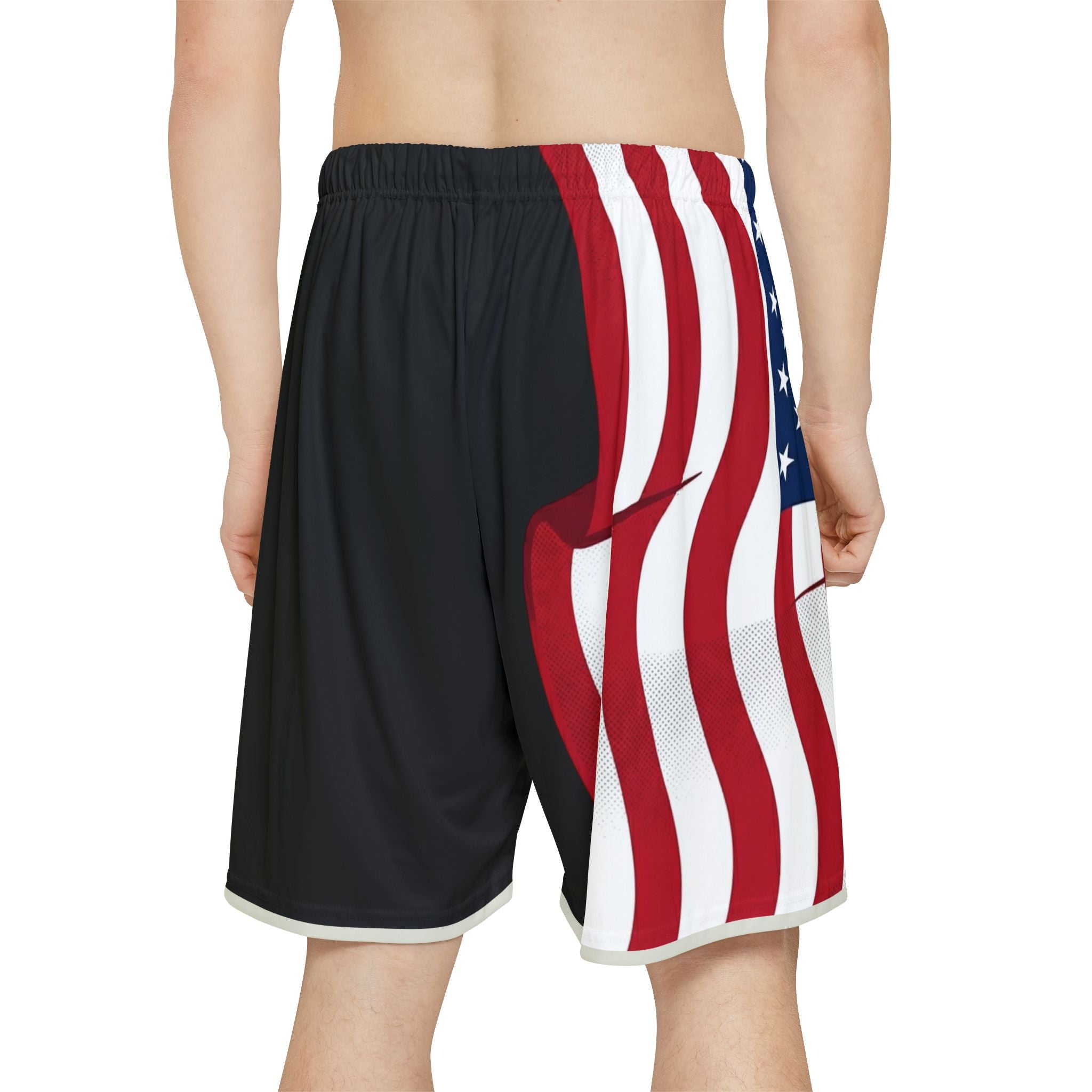 American Flag Basketball Shorts — Patriotic Men’s AOP Sports Shorts