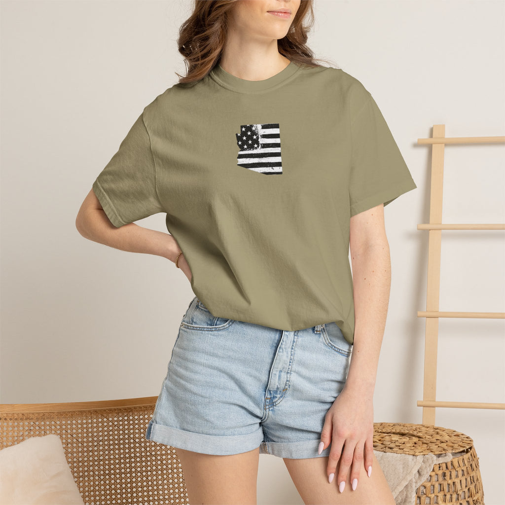 Arizona Flag Tee - Born in America, American Pride Shirt, Unisex Graphic T-Shirt, Arizona Themed Apparel, Patriotic Gift