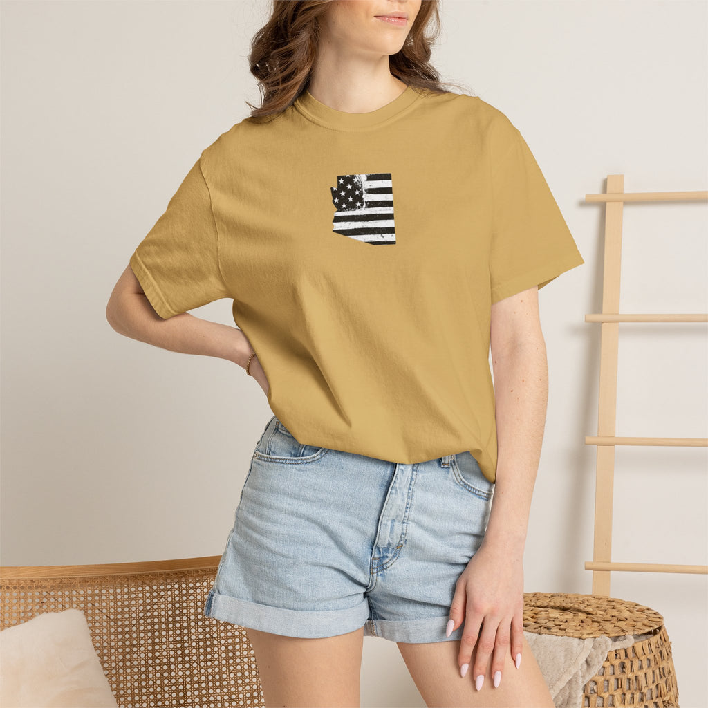 Arizona Flag Tee - Born in America, American Pride Shirt, Unisex Graphic T-Shirt, Arizona Themed Apparel, Patriotic Gift