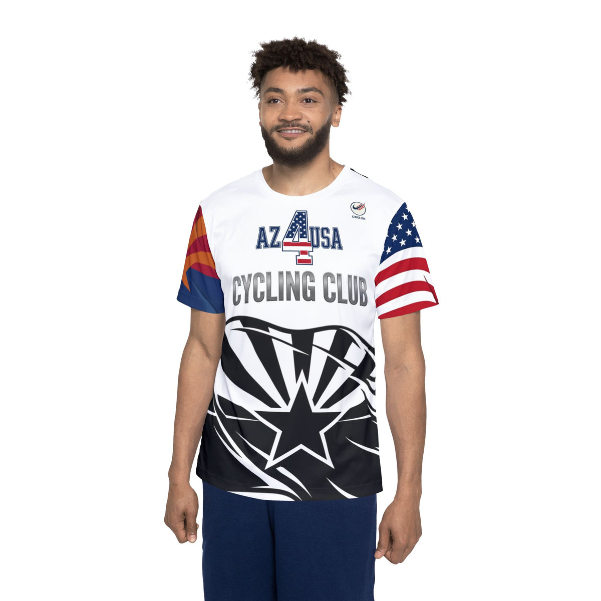 AZ4USA biking club b/w Men's Sports Jersey (AOP)