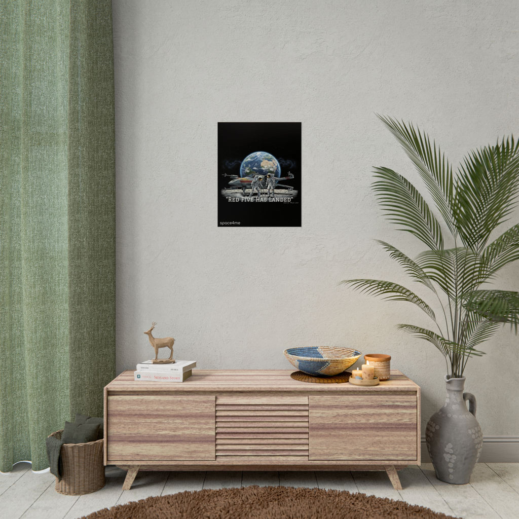 "Red Five Has Landed" Spacecraft Astronaut Art Print --Rolled Poster
