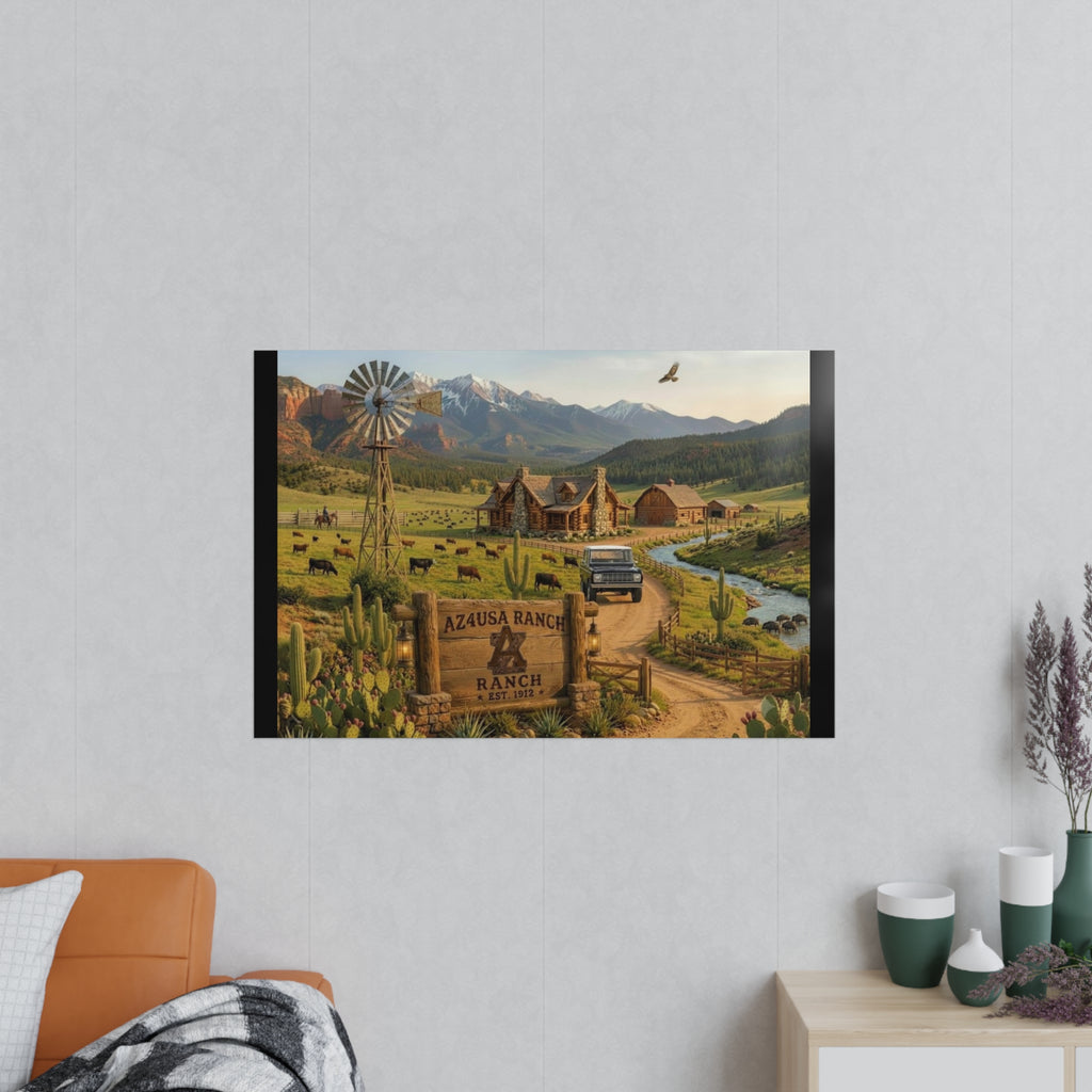 Azusa Ranch Photopaper Poster — Rustic Western Landscape Wall Art